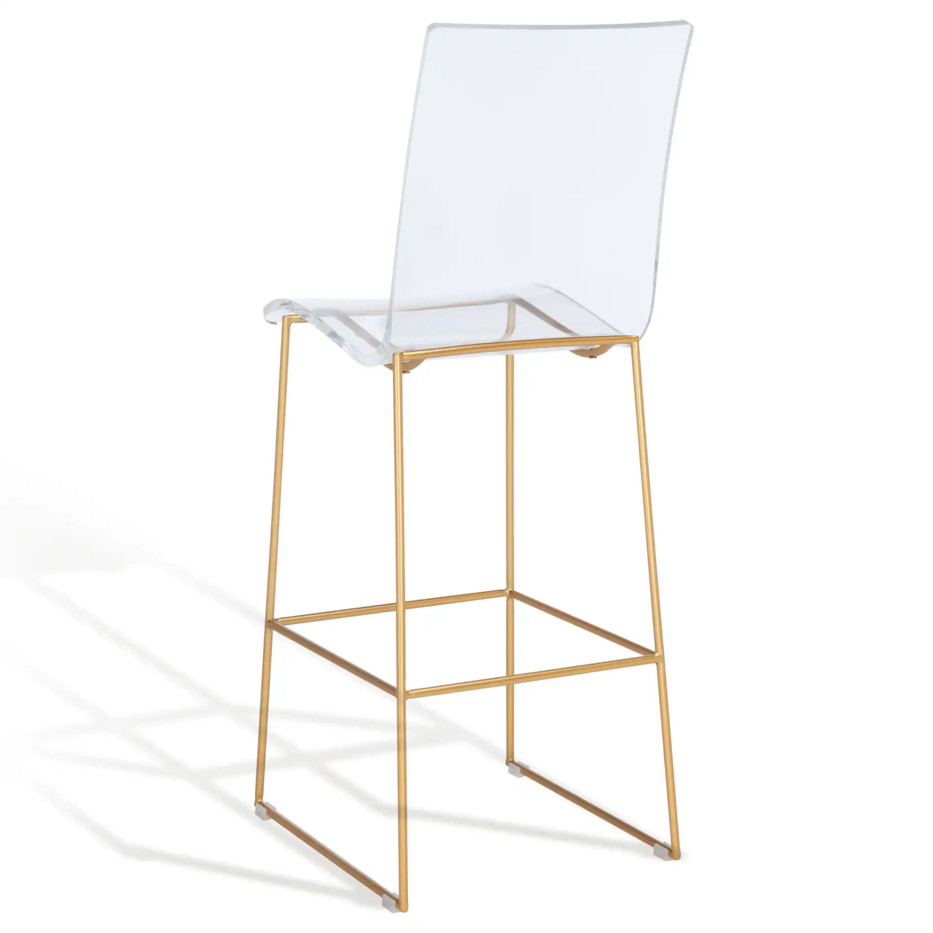 Bryant Acrylic Barstool in Smoke Gray / Black, detail view