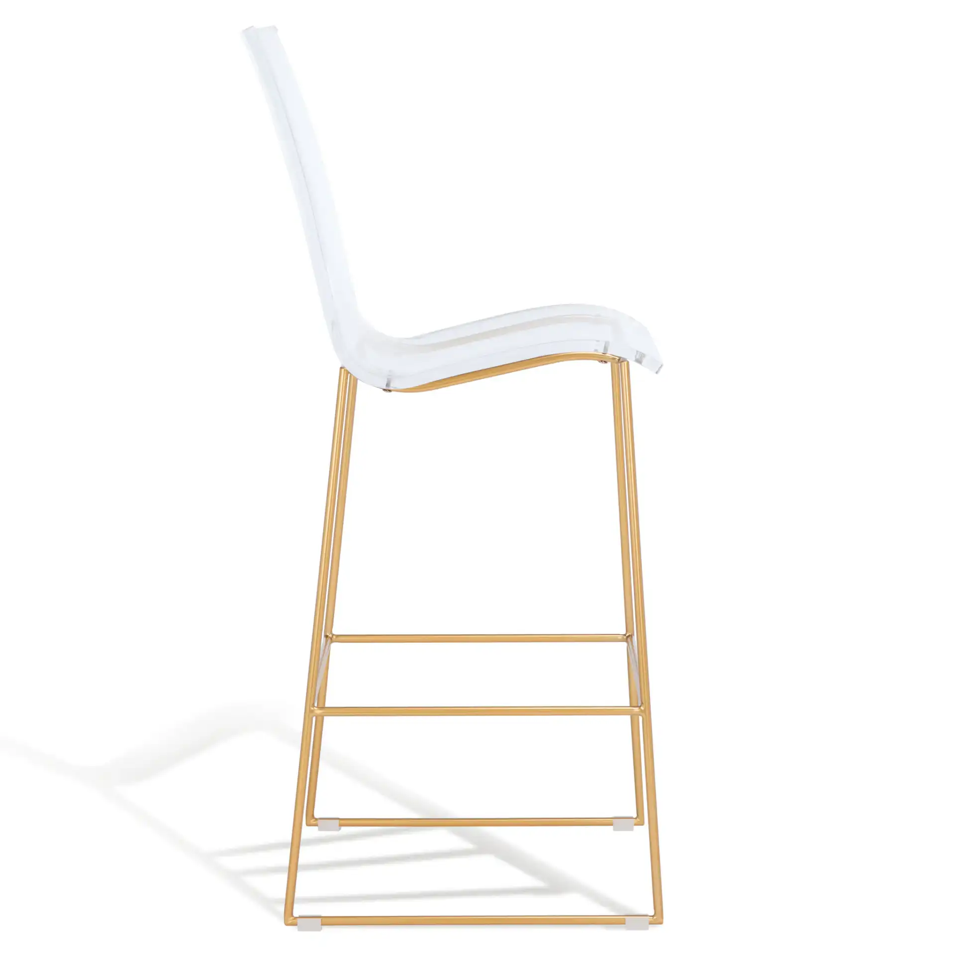 Bryant Acrylic Barstool in Smoke Gray / Black, detail view