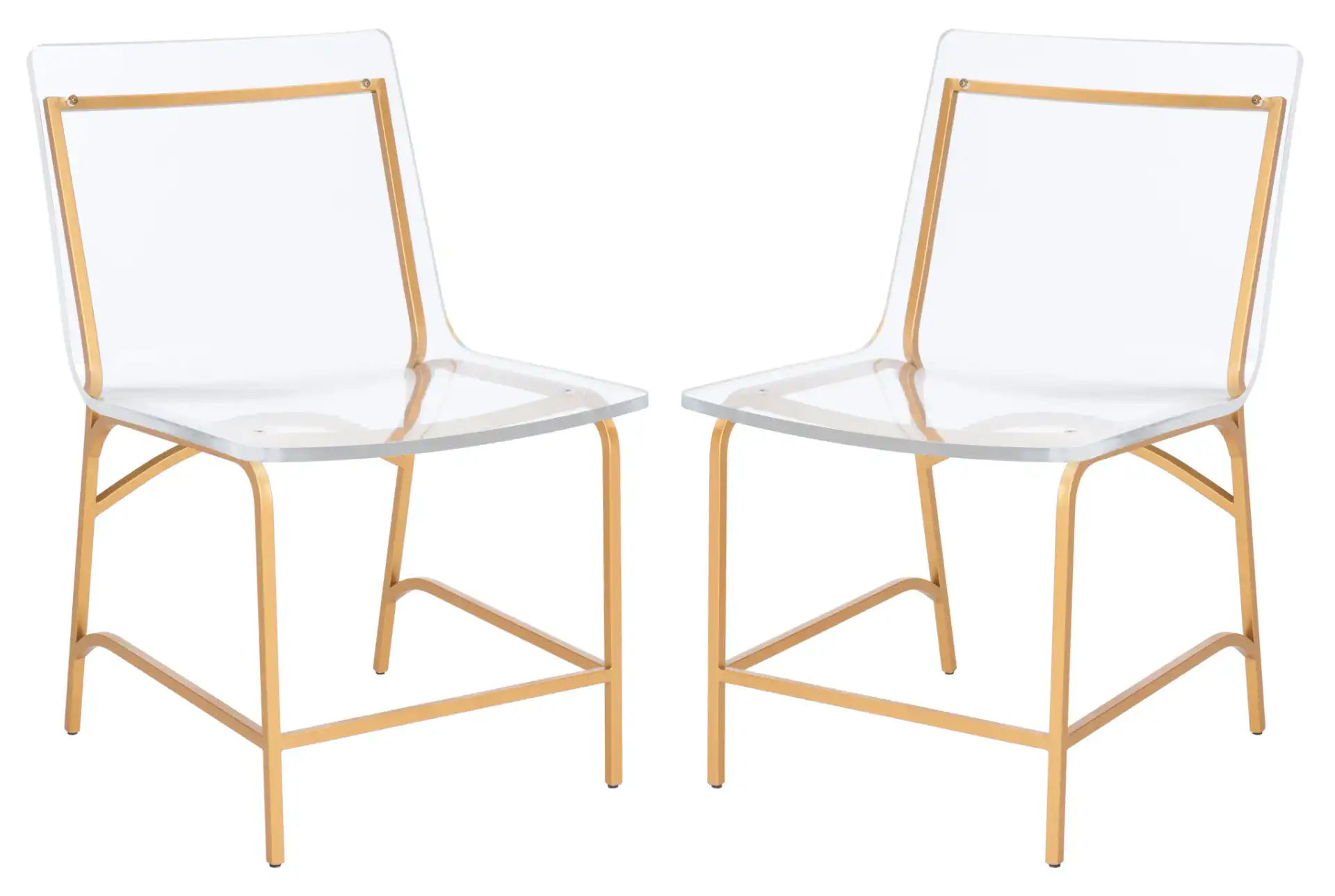 Bryant Acrylic Dining Chair (Set of 2) in Smoke Gray / Black, detail view