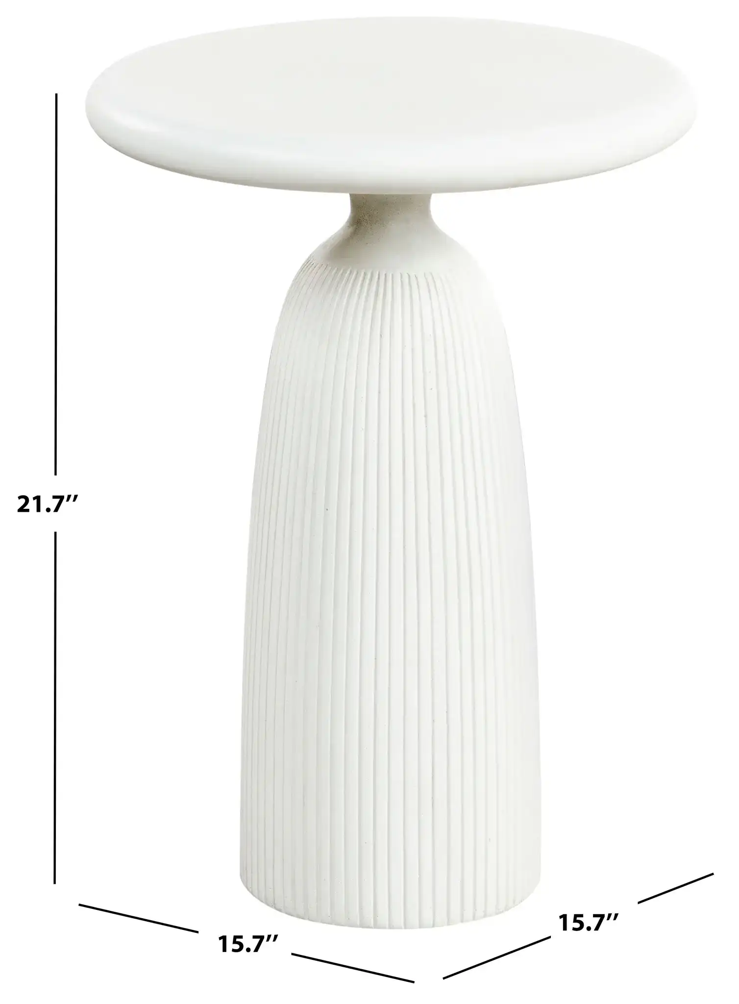 Oskar Round Concrete Accent Table in Brown, detail view