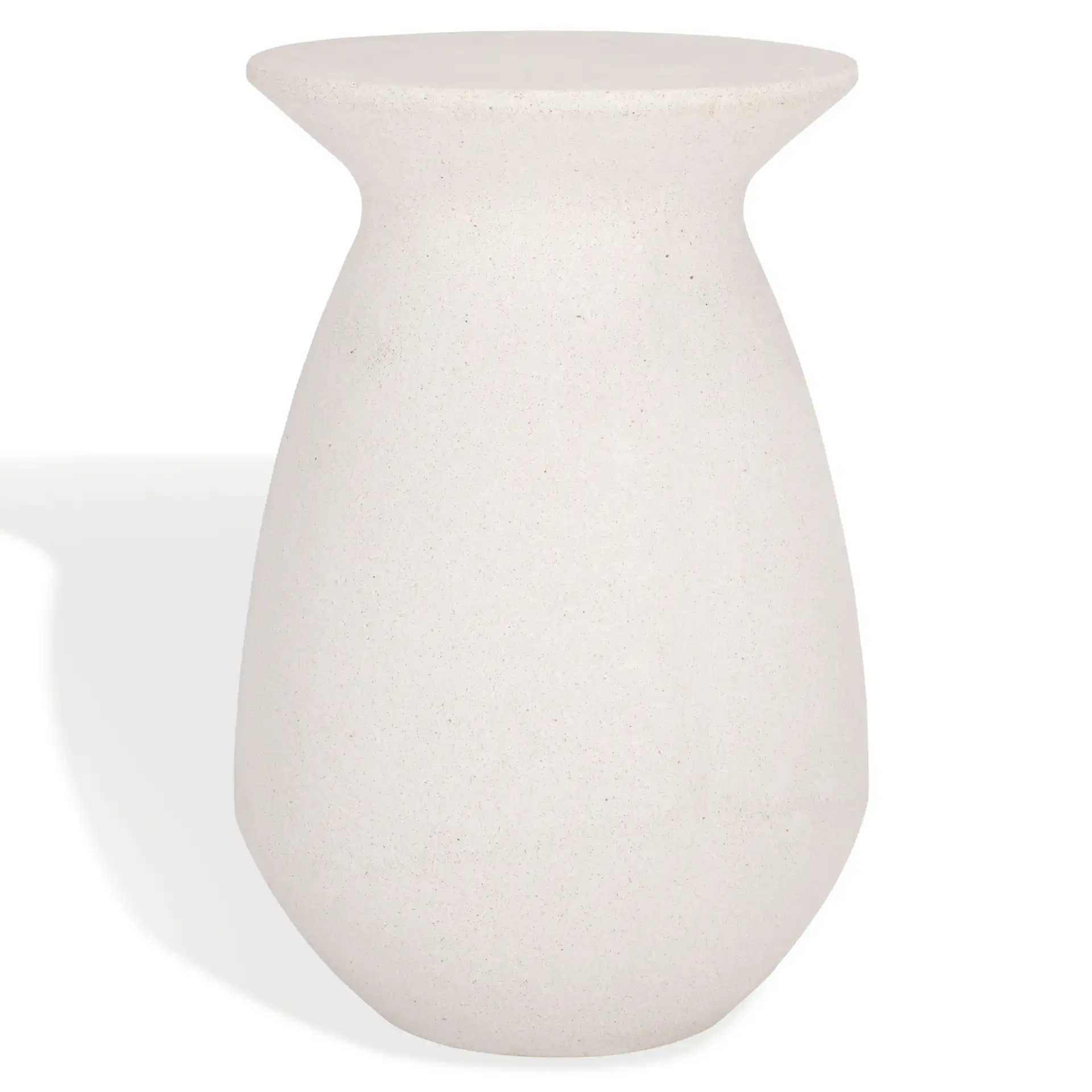 Dynah Concrete Accent Table in Ivory, detail view