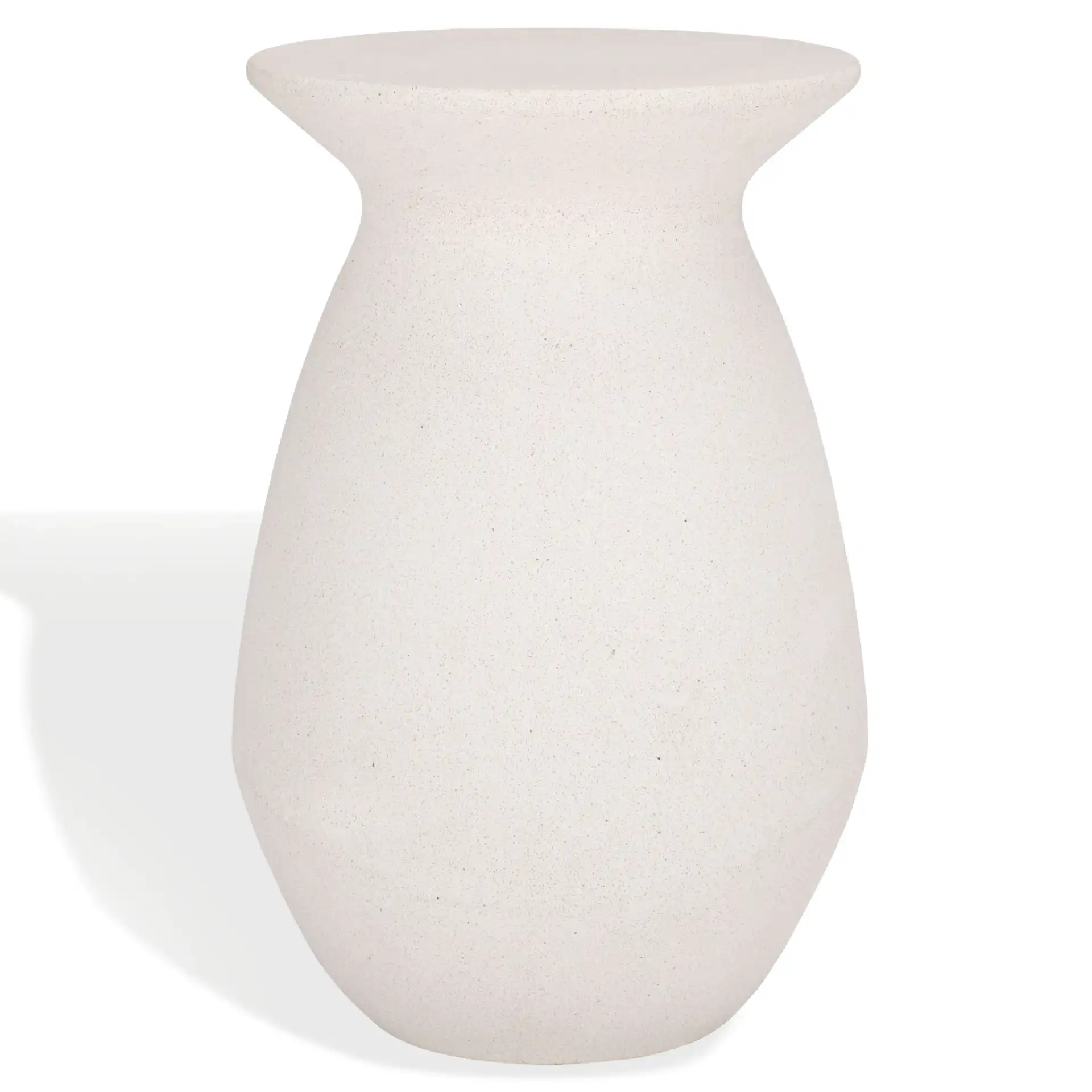 Dynah Concrete Accent Table in Ivory, detail view