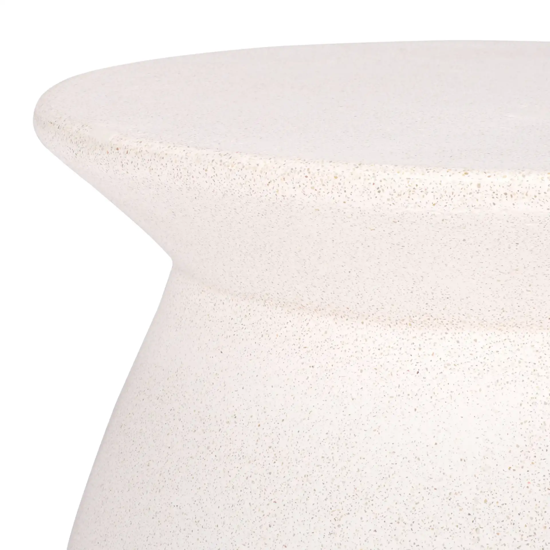 Flanagan Round Accent Table in Ivory in a styled room