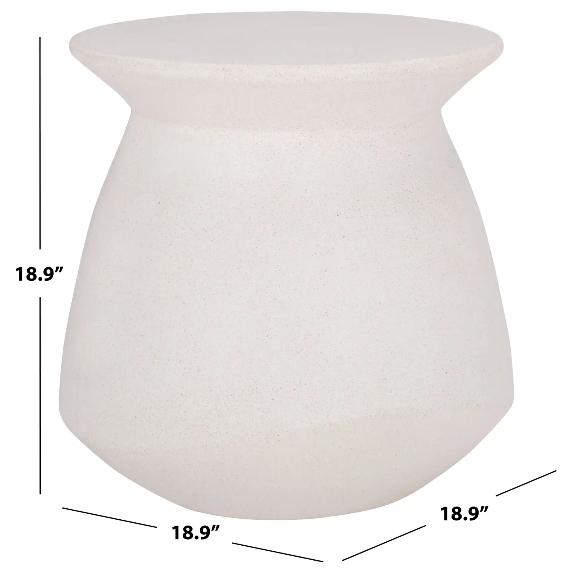 Flanagan Round Accent Table in Ivory, detail view
