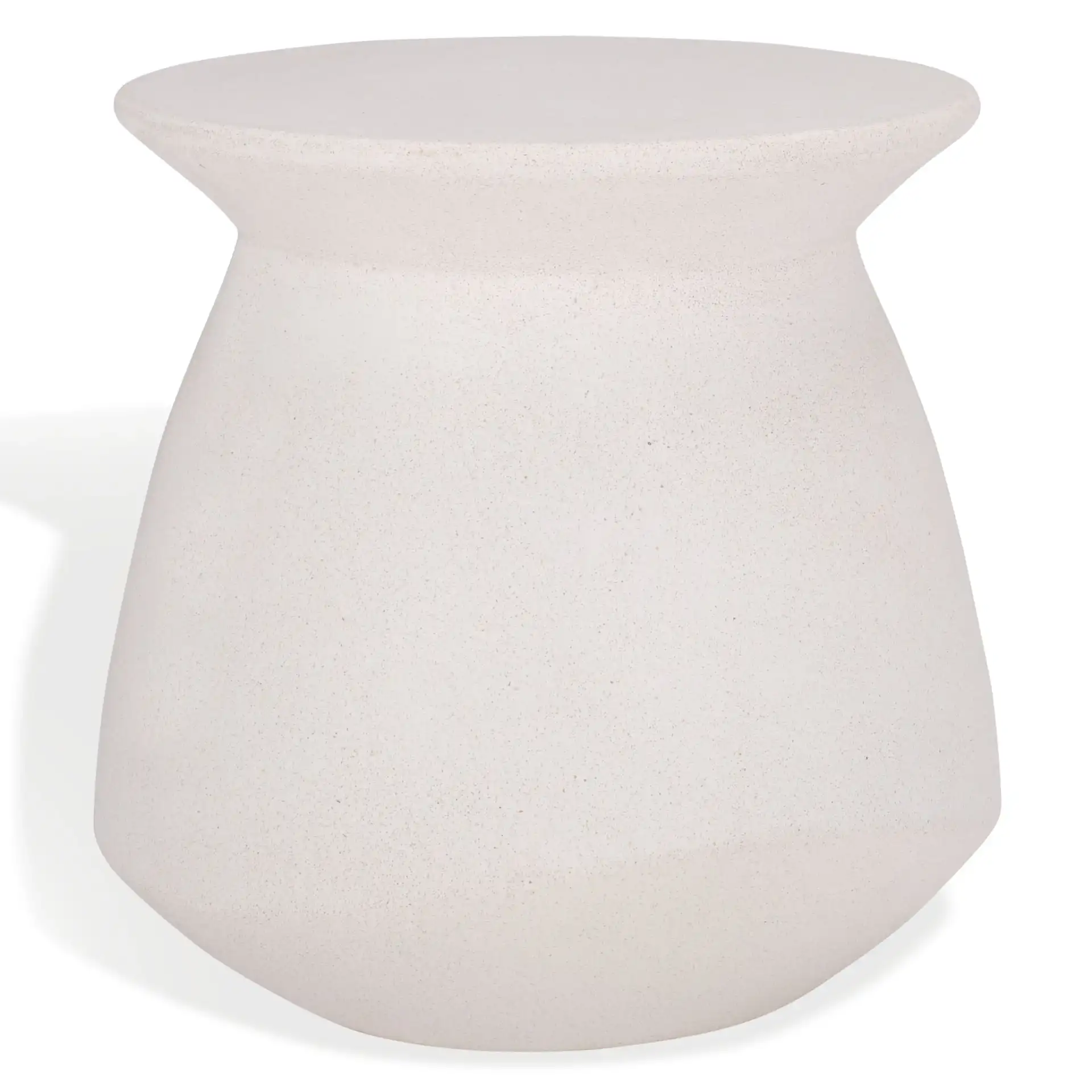 Flanagan Round Accent Table in Ivory, detail view