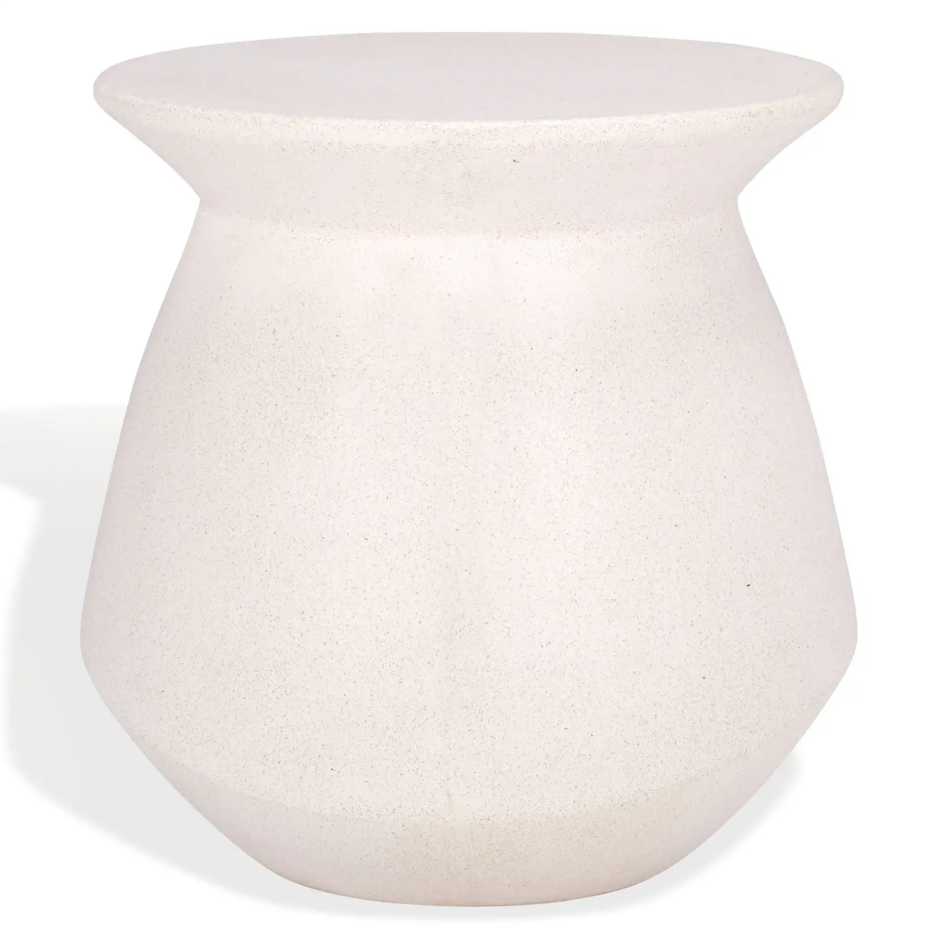 Flanagan Round Accent Table in Ivory, detail view