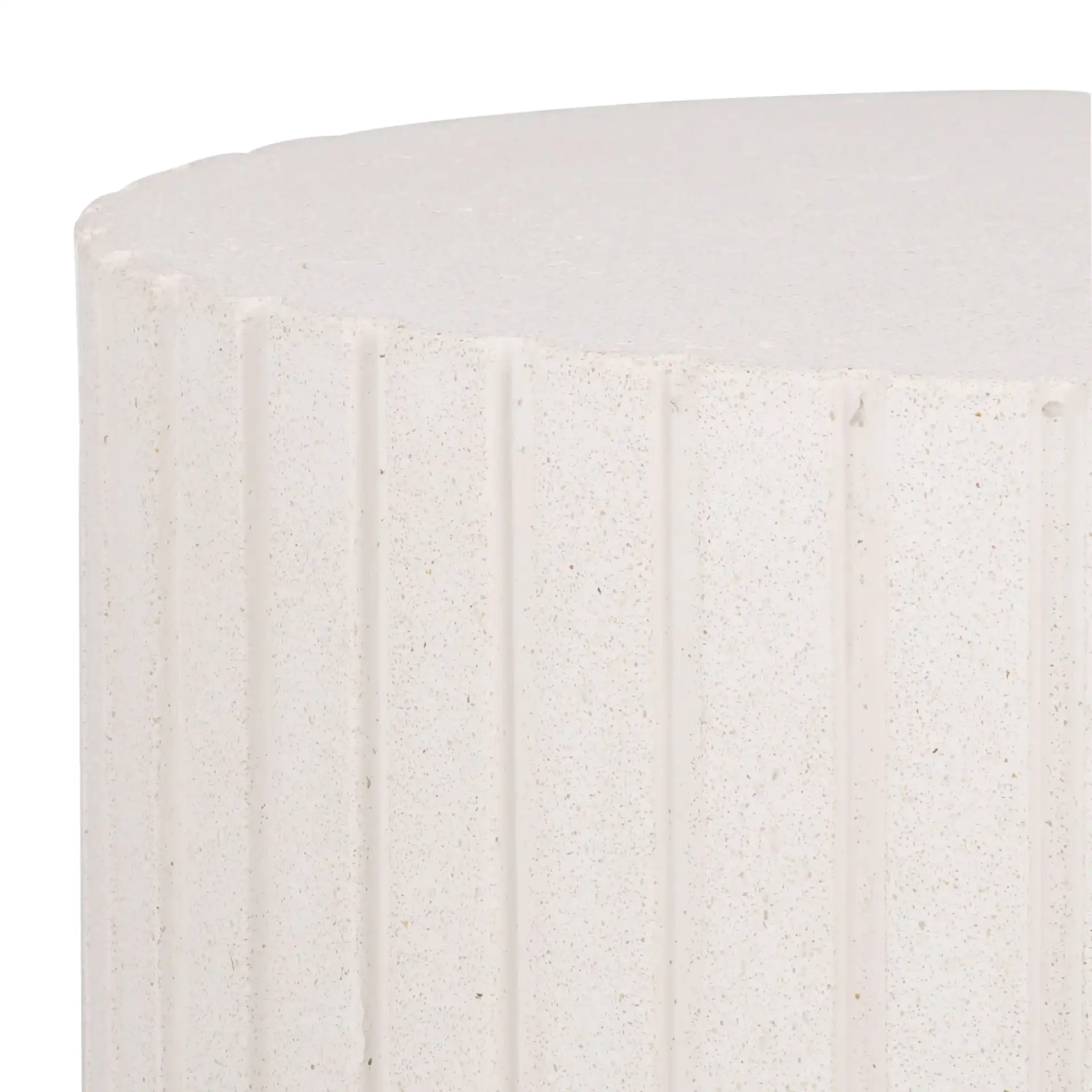 Einstein Round Accent Table in Ivory in a styled room