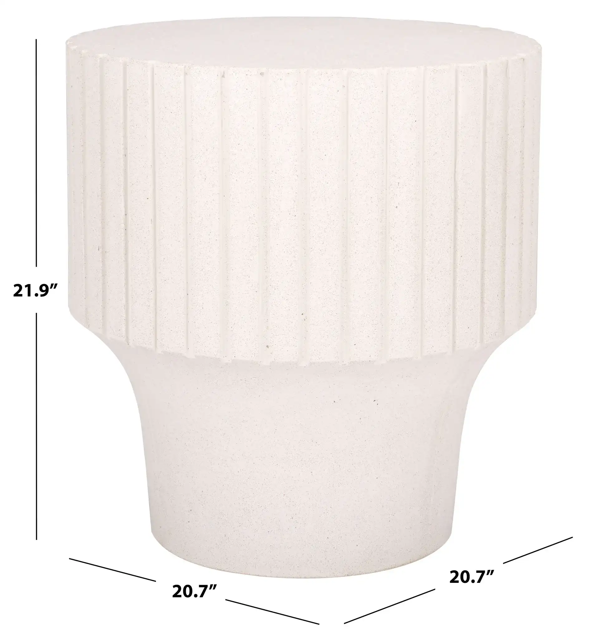 Einstein Round Accent Table in Ivory, detail view