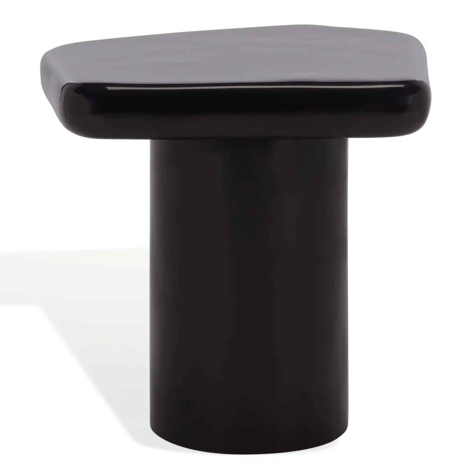 Rhianna Concrete Accent Table in Black, detail view