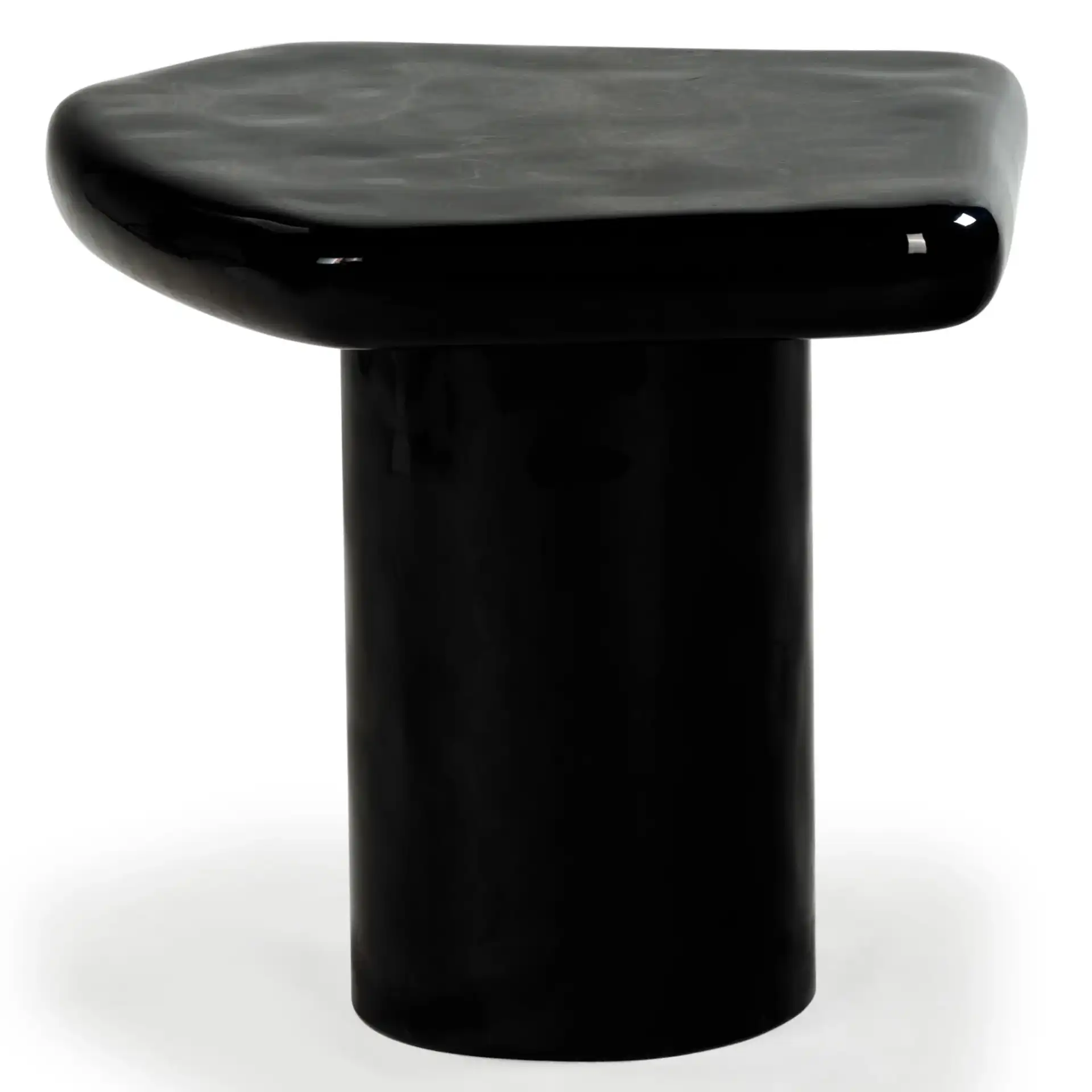 Rhianna Concrete Accent Table in Black, detail view