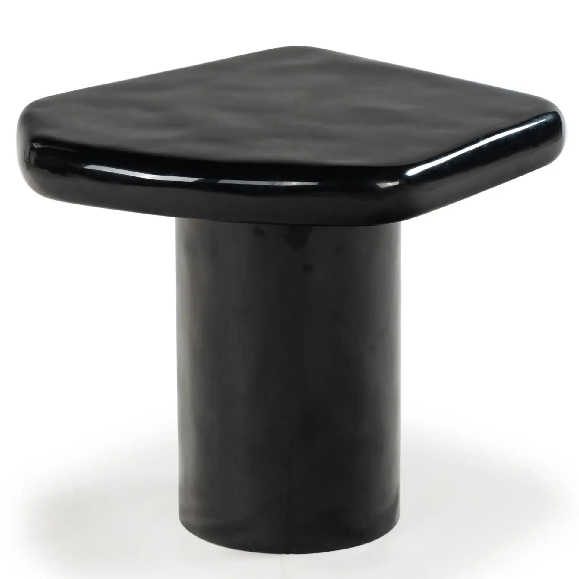 Rhianna Concrete Accent Table in Black, detail view