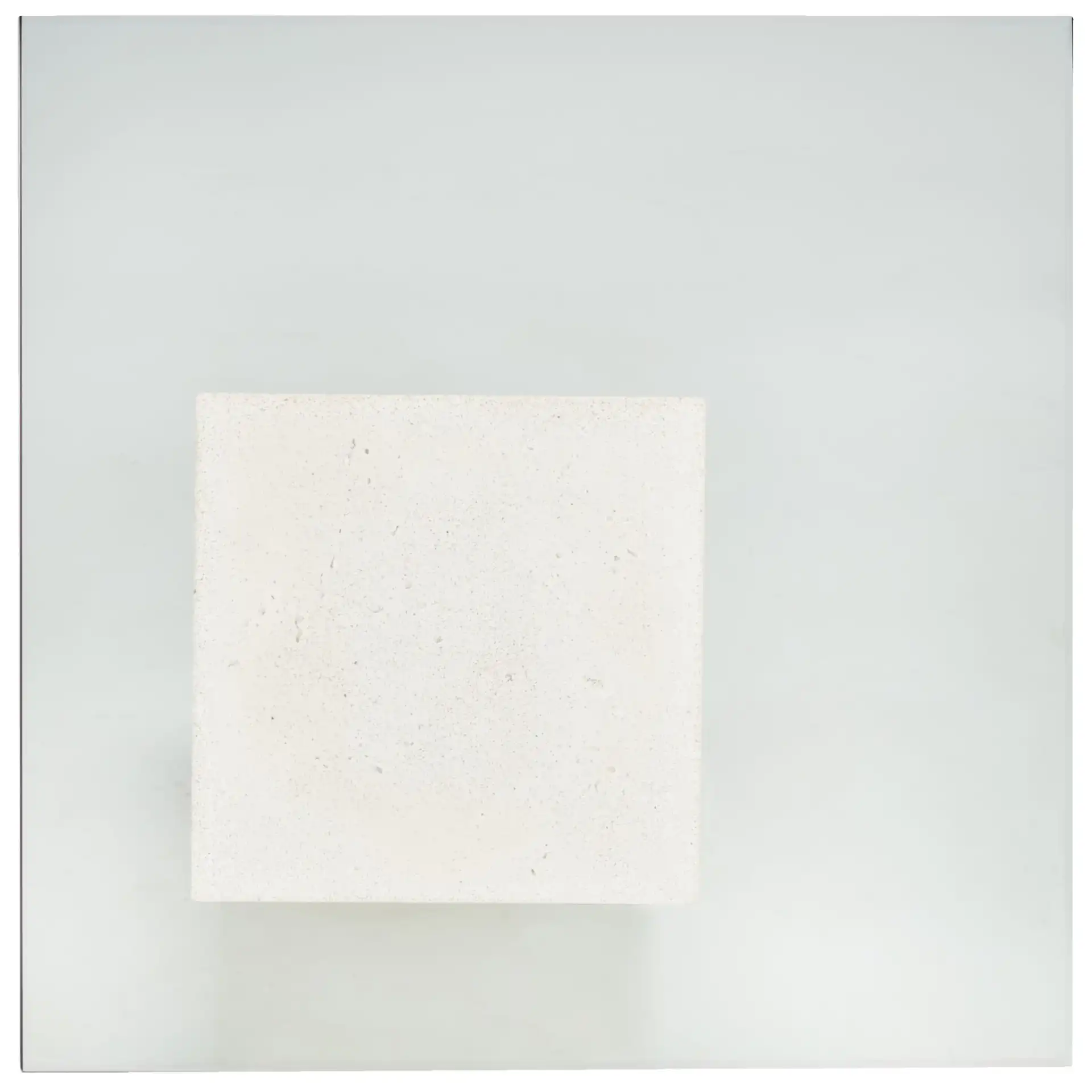 Sophibeth Concrete Accent Table in Ivory / Clear, detail view