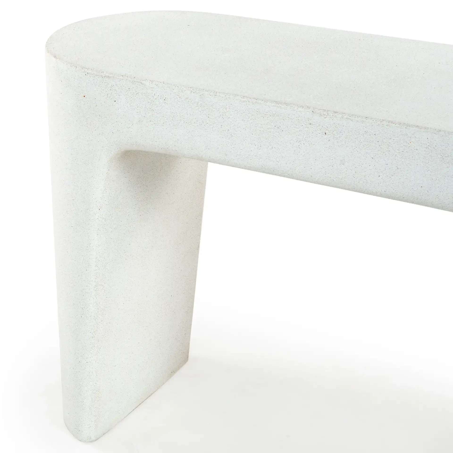 Tolbert Concrete Console Table in Ivory in a styled room