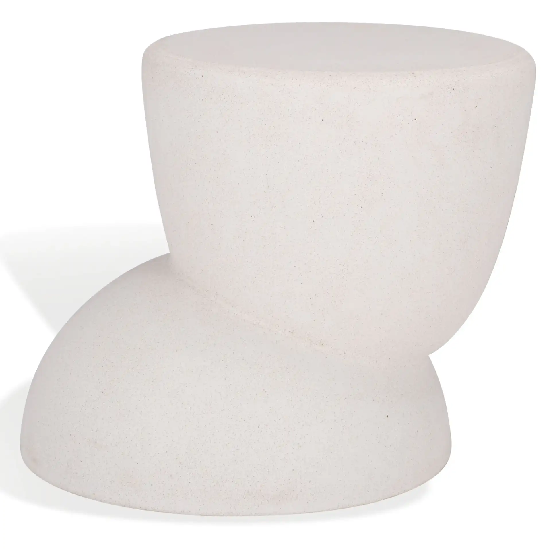 Glynda Concrete Accent Table in Ivory, detail view