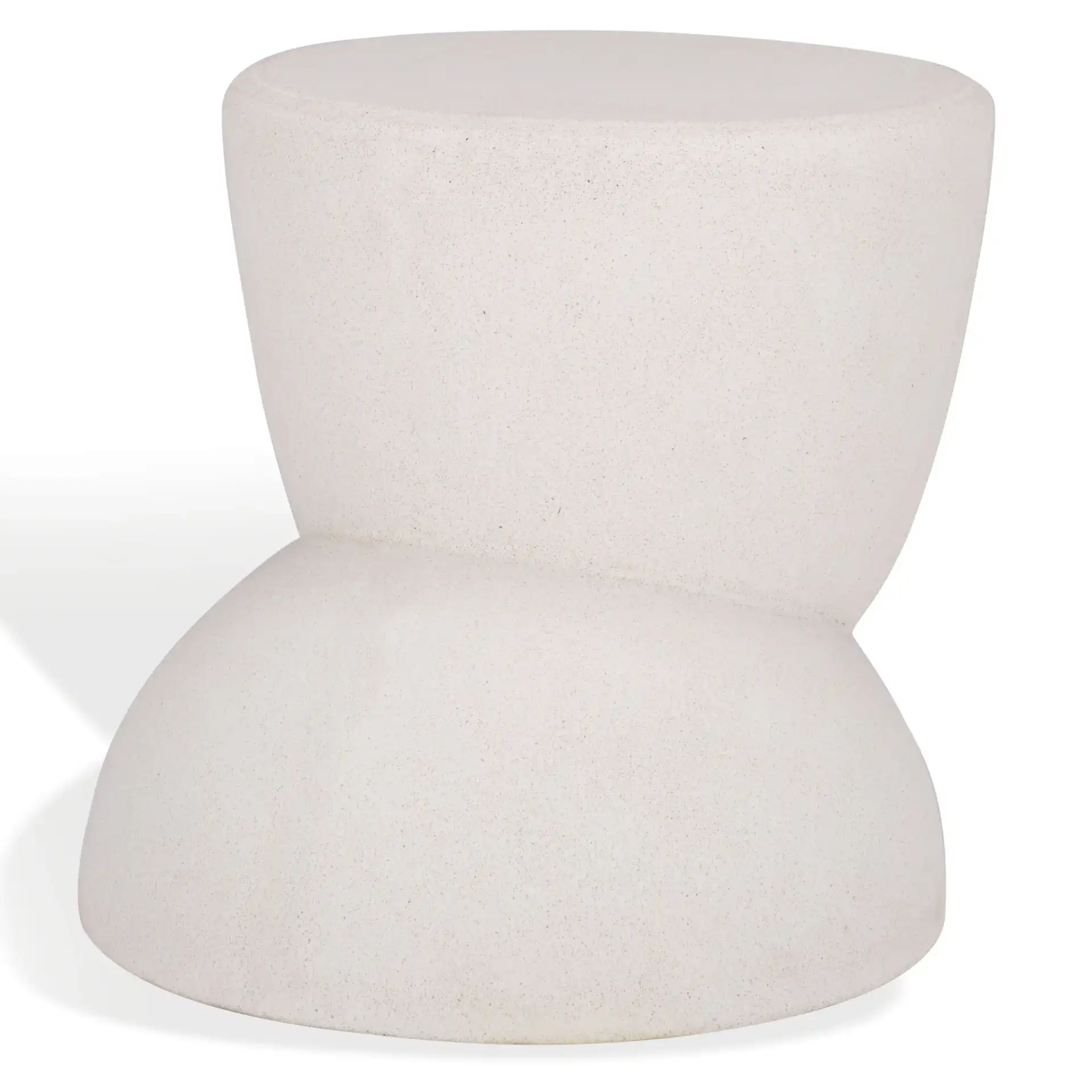 Glynda Concrete Accent Table in Ivory, detail view