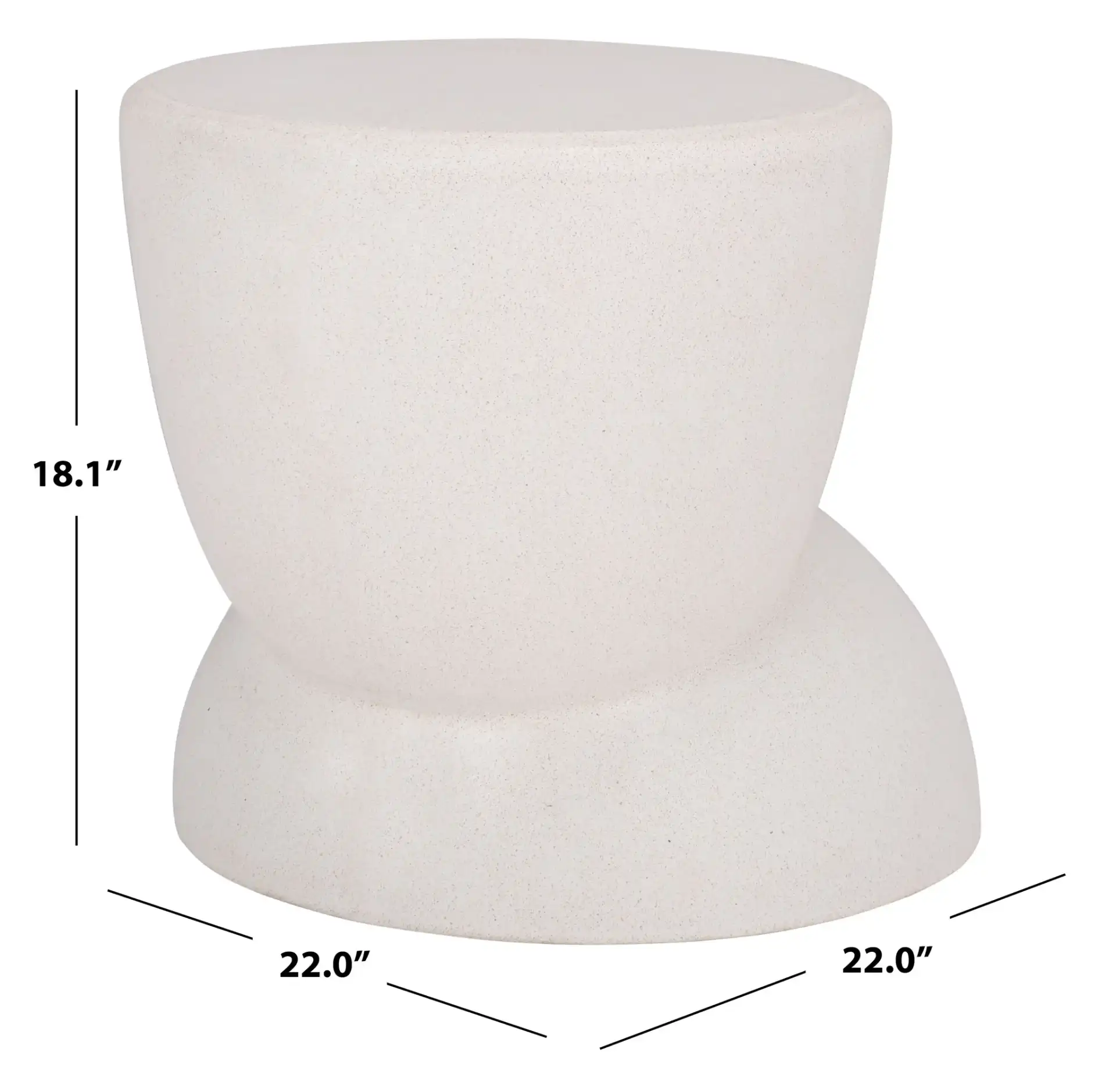 Glynda Concrete Accent Table in Ivory, detail view