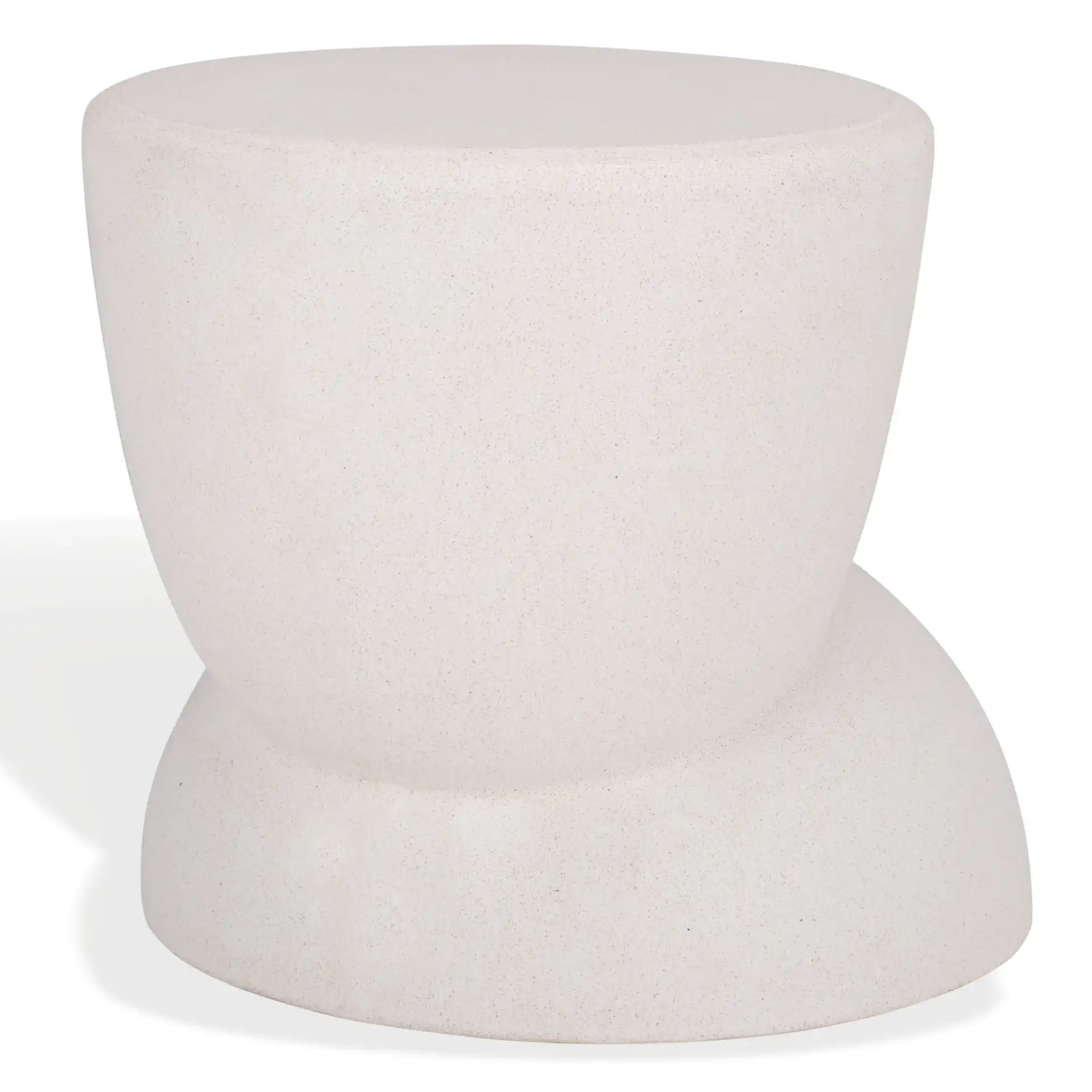 Glynda Concrete Accent Table in Ivory, detail view