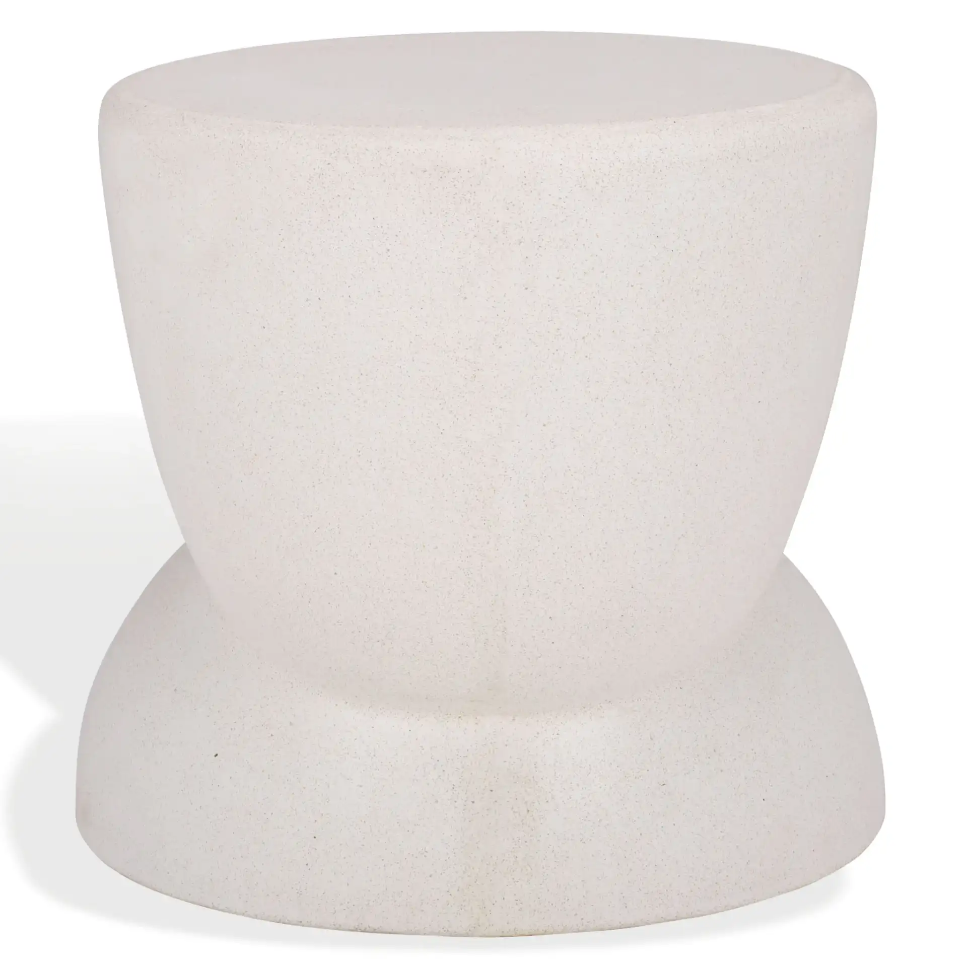 Glynda Concrete Accent Table in Ivory, detail view