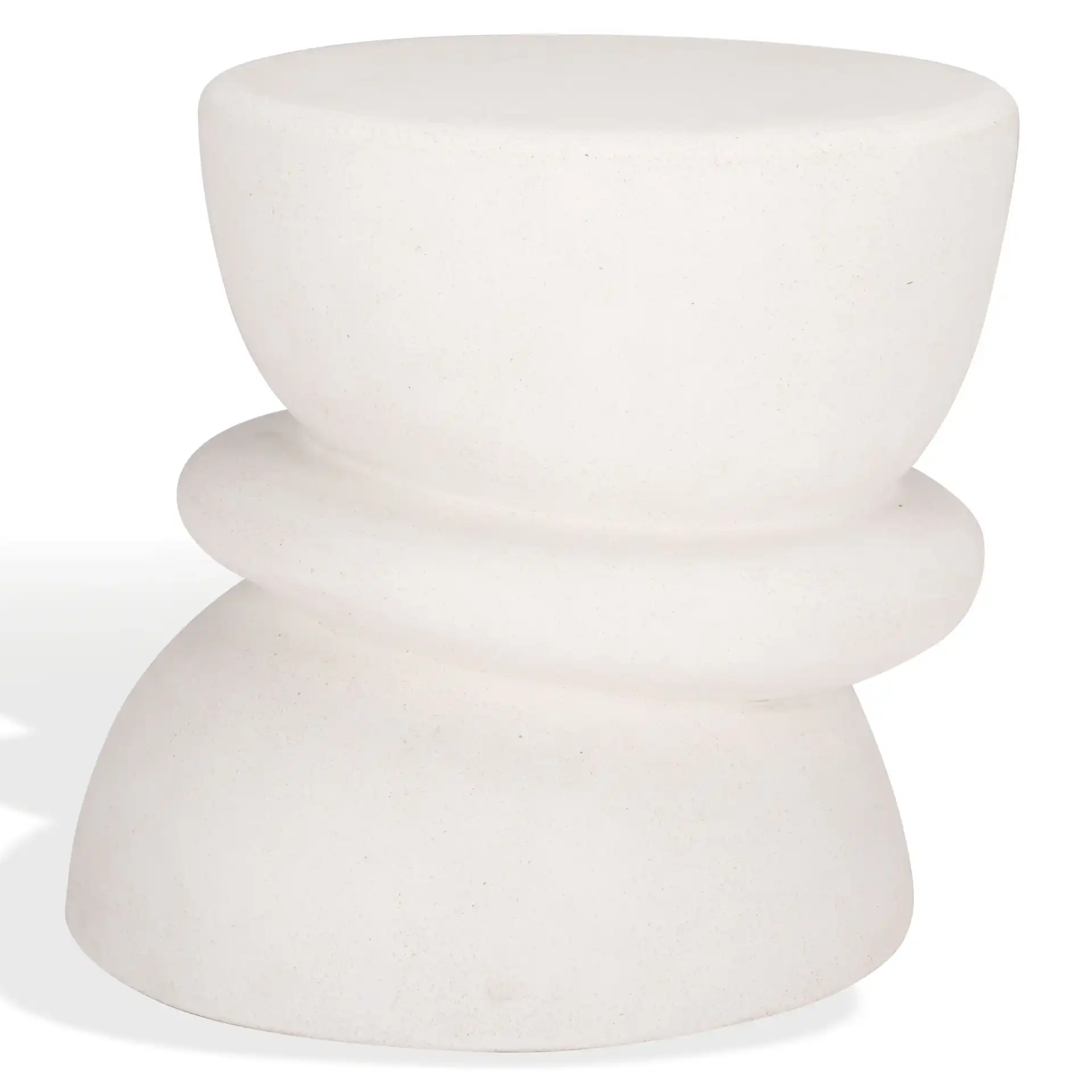 Henrietta Concrete Accent Table in Ivory, detail view