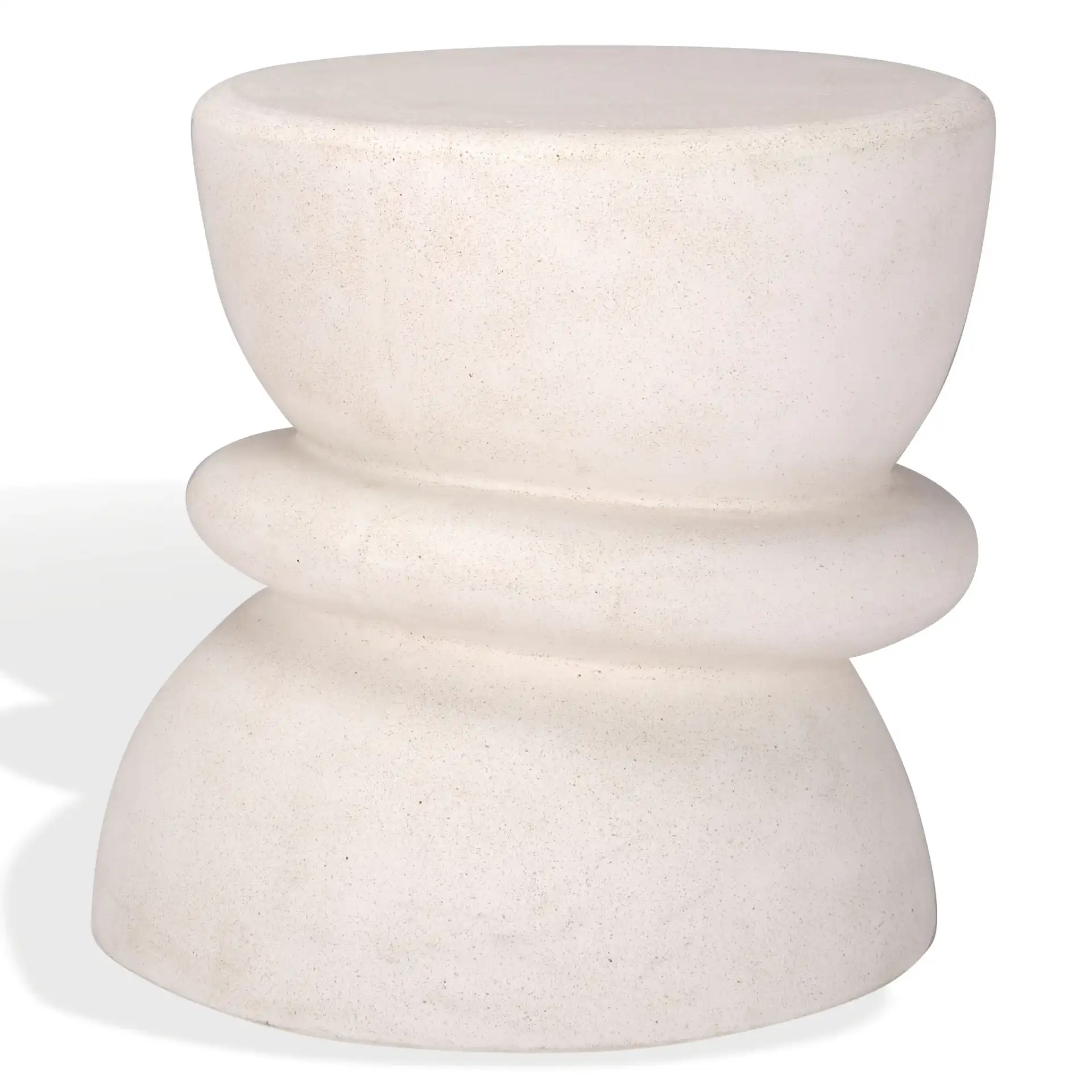 Henrietta Concrete Accent Table in Ivory, detail view