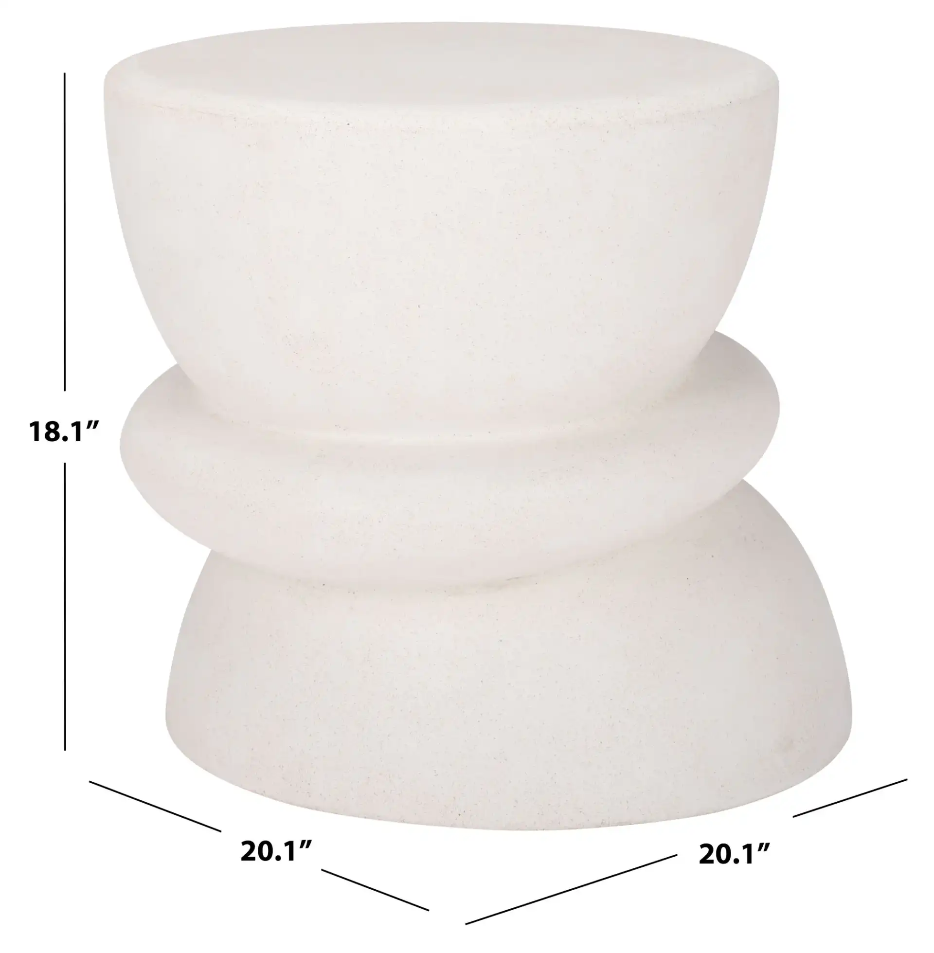 Henrietta Concrete Accent Table in Ivory, detail view