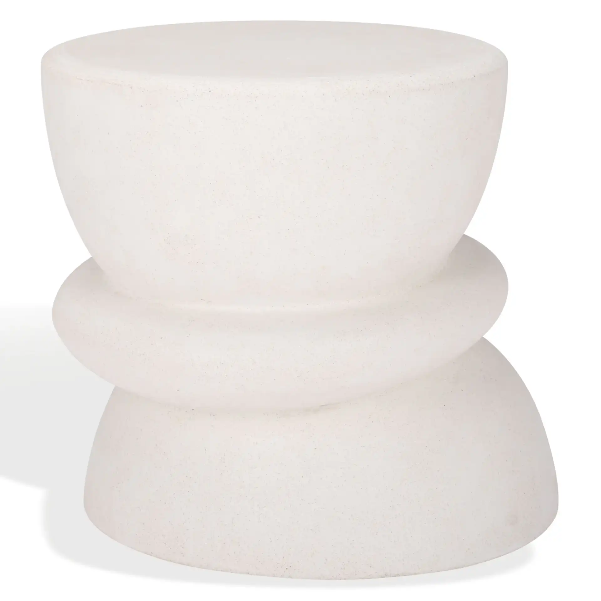 Henrietta Concrete Accent Table in Ivory, detail view