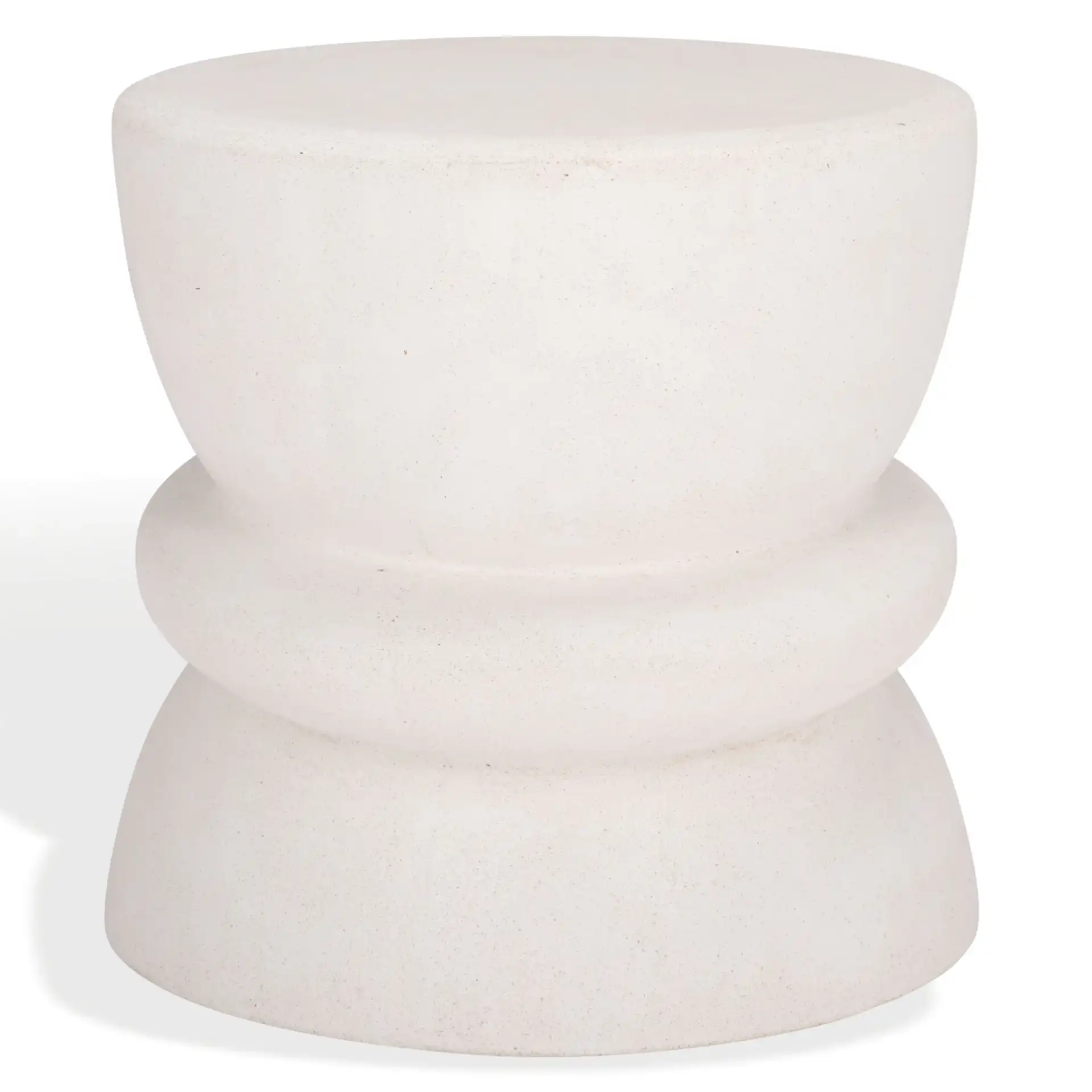 Henrietta Concrete Accent Table in Ivory, detail view