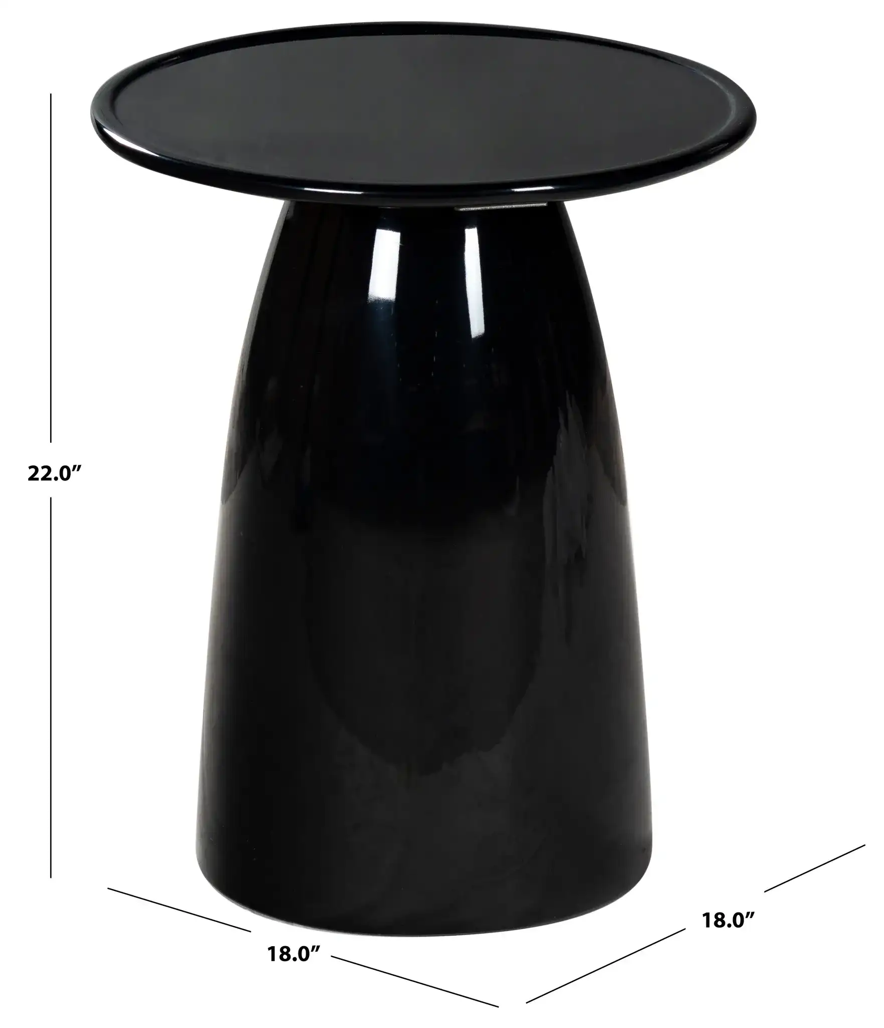 Stephan Concrete Accent Table in Black, detail view