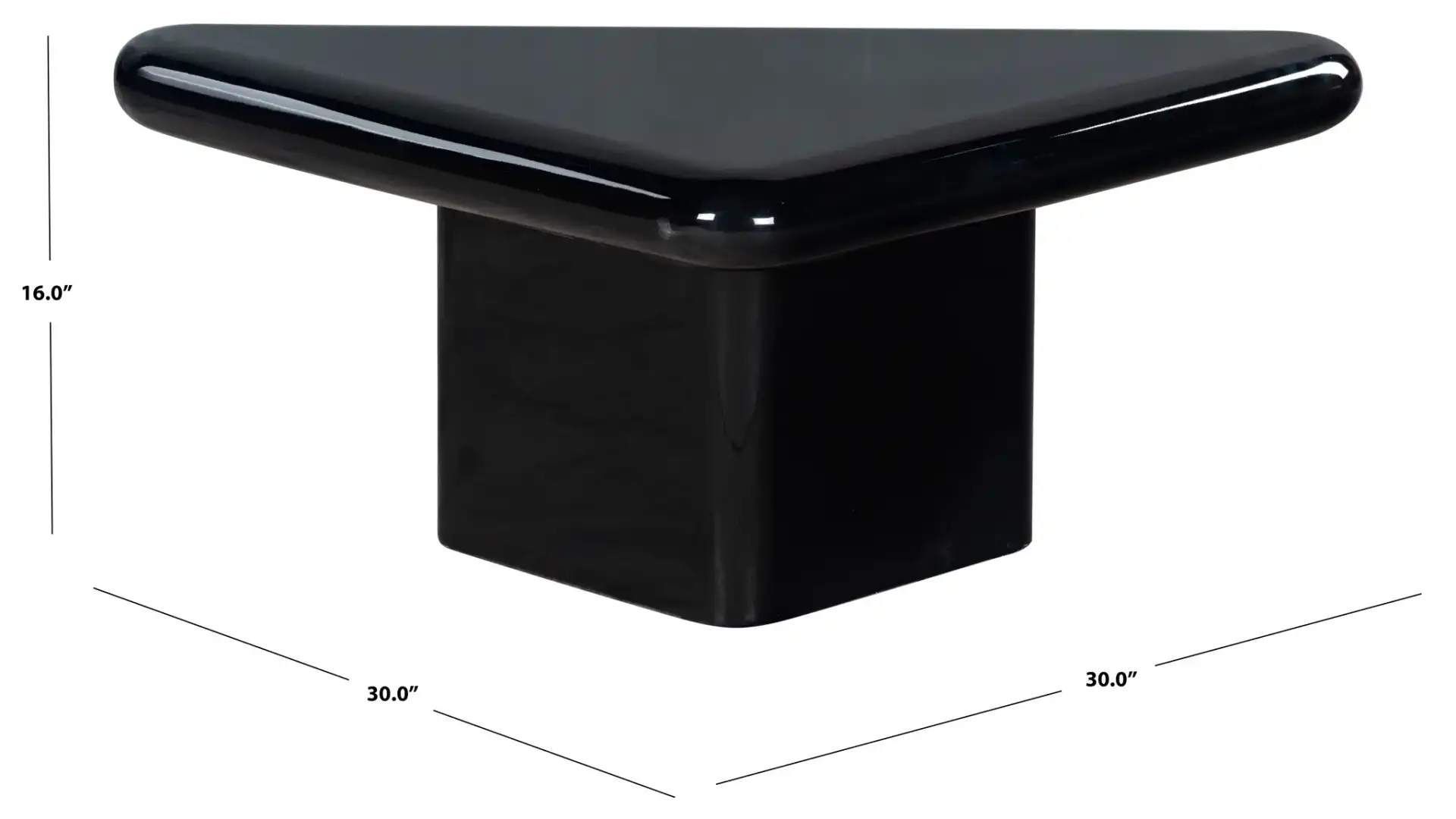 Bellalynn 30-Inch Coffee Table in Black, detail view