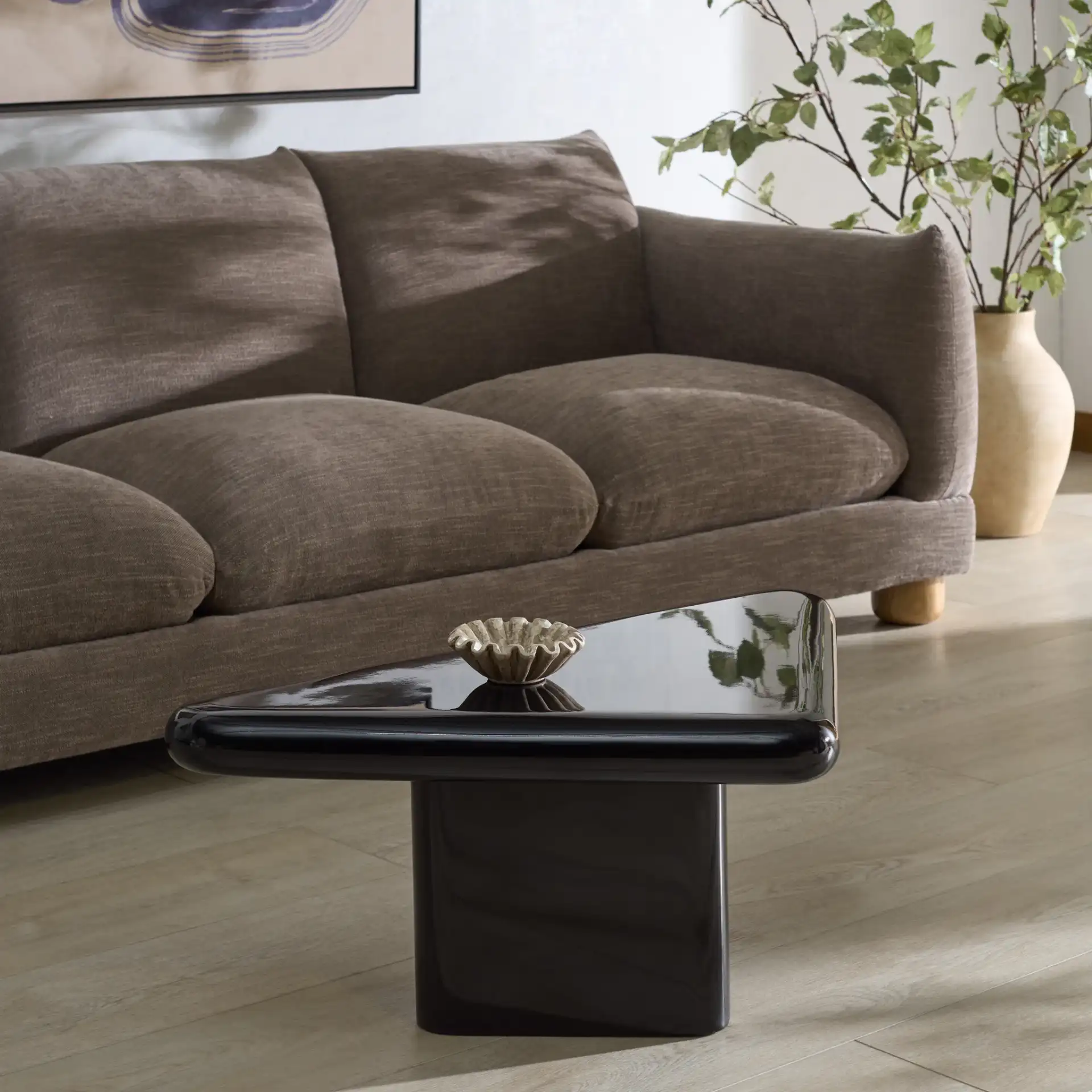 Bellalynn Coffee Table in Black in a styled room