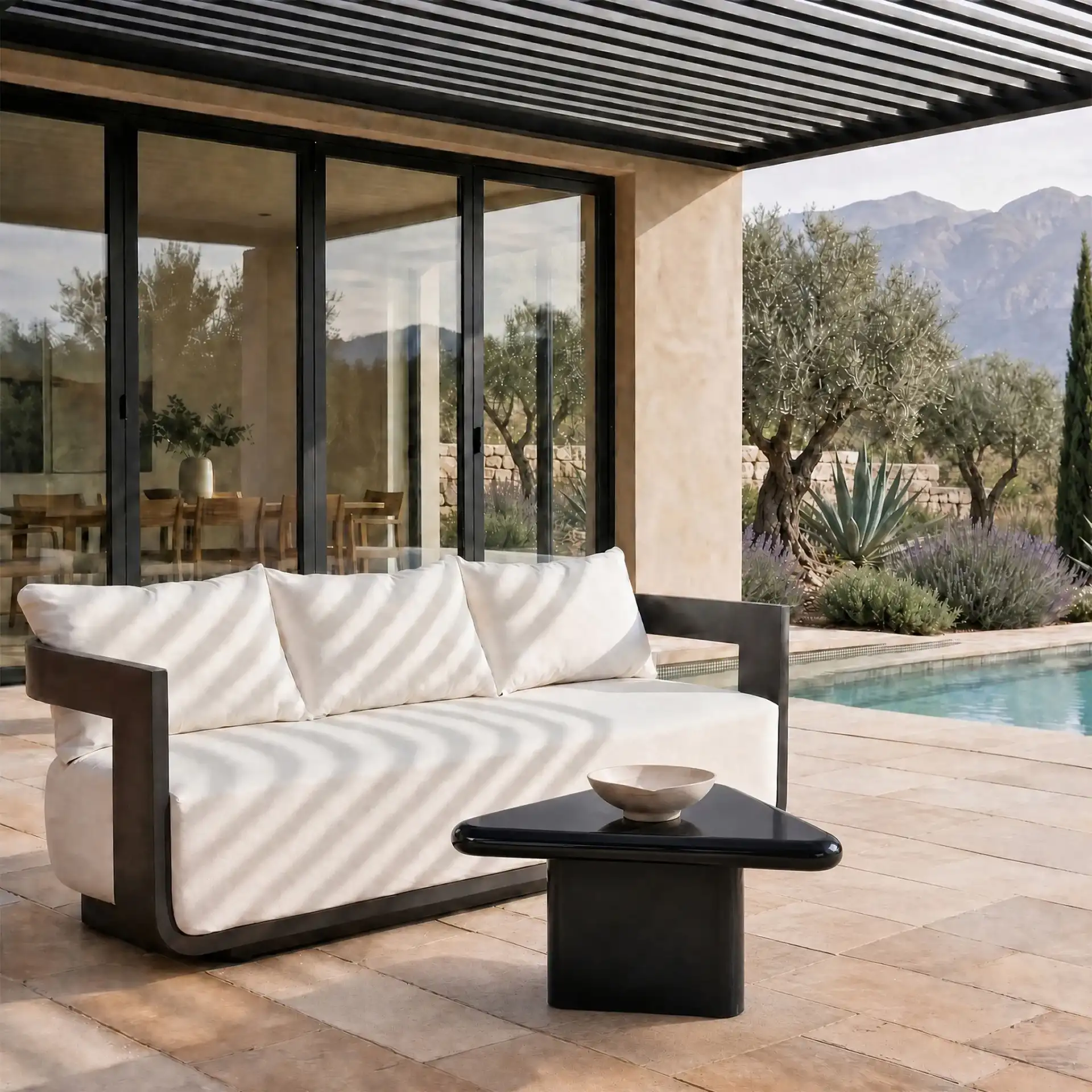 Bellalynn Coffee Table in Black in a styled room