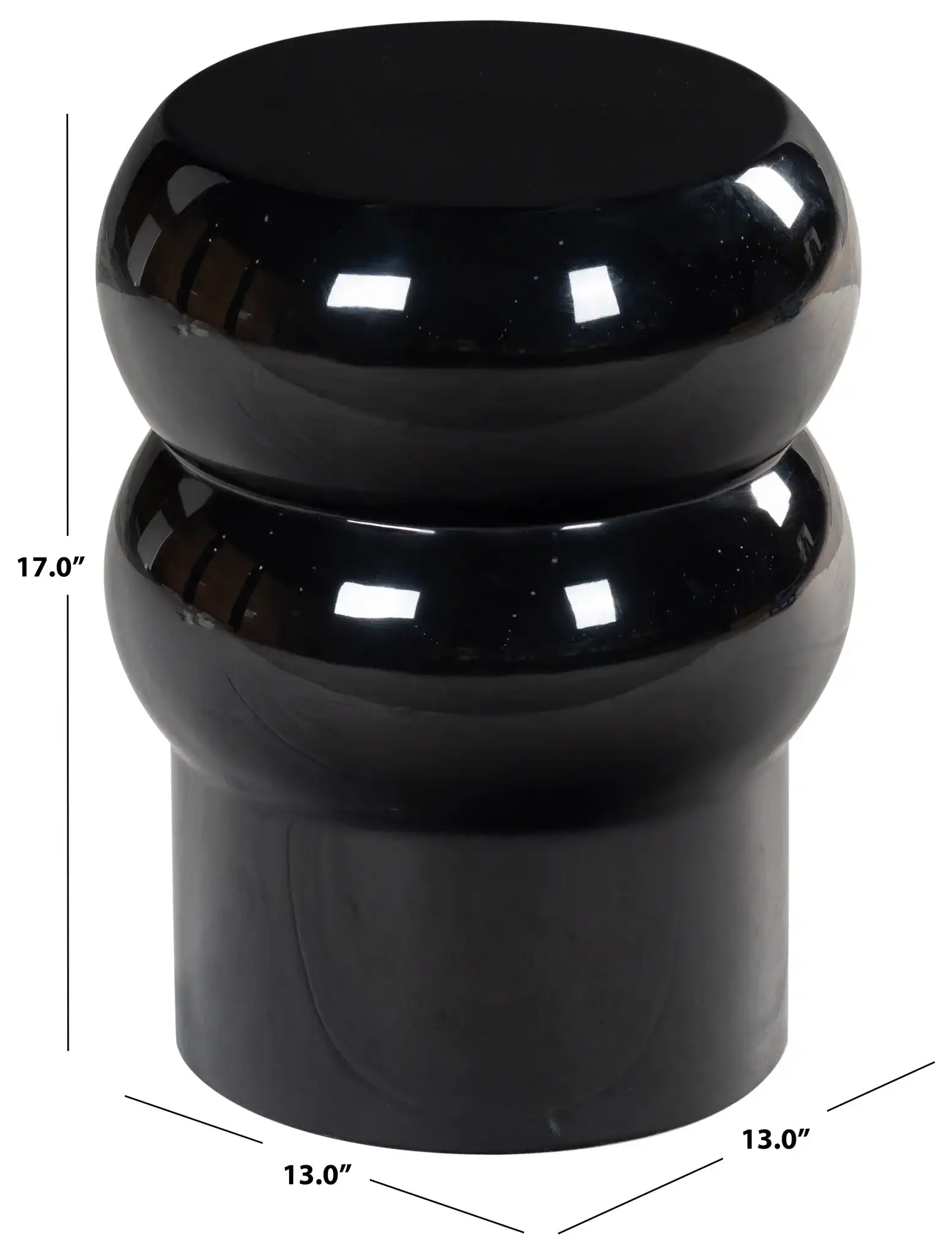 Joyrosa Concrete Accent Table in Black, detail view