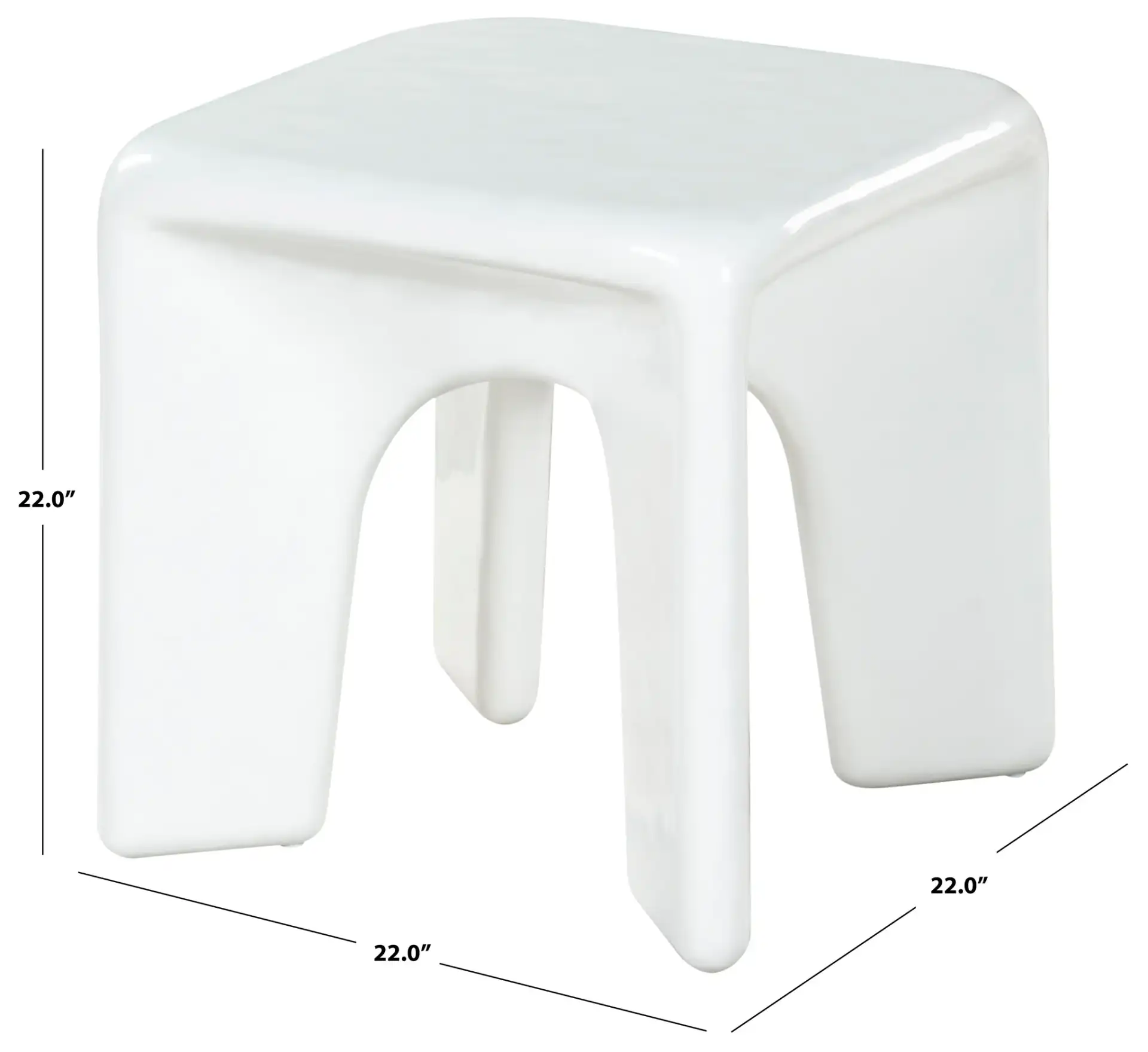 Mayalin Square Accent Table in White, detail view