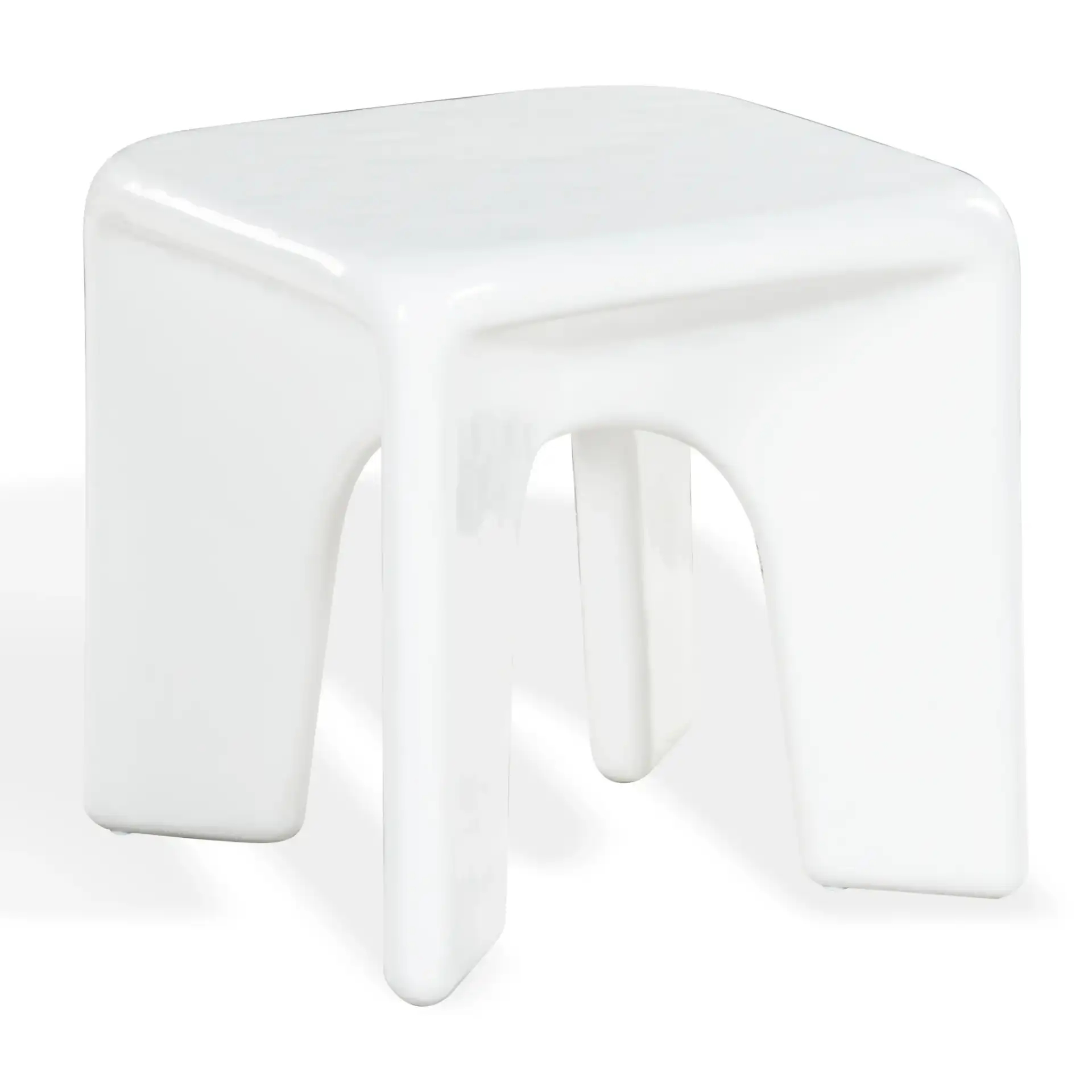 Mayalin Square Accent Table in White, detail view