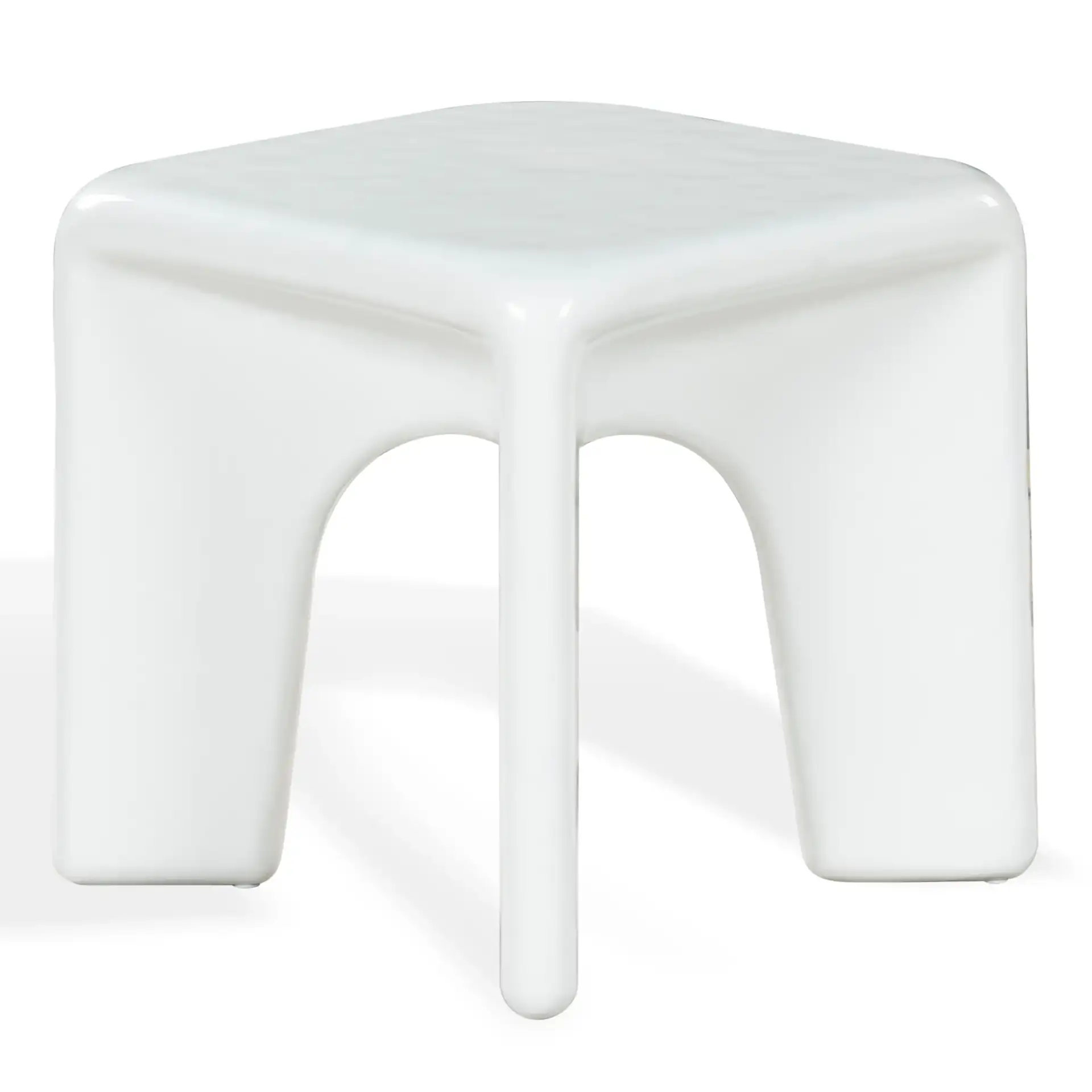 Mayalin Square Accent Table in White, detail view