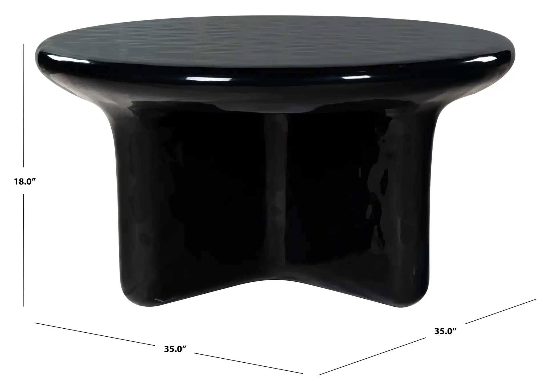 Tressarose Round Coffee Table in Black, detail view