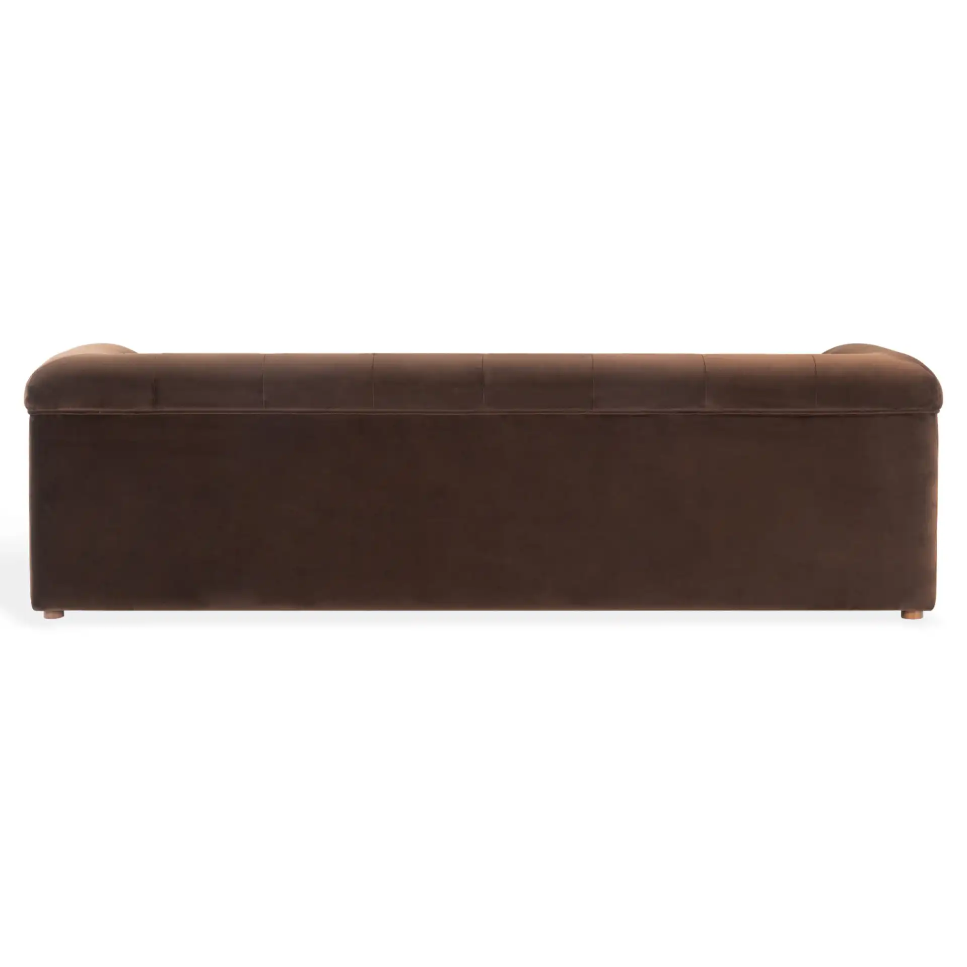 Joycelyn Tufted Sofa in Dark Brown, detail view