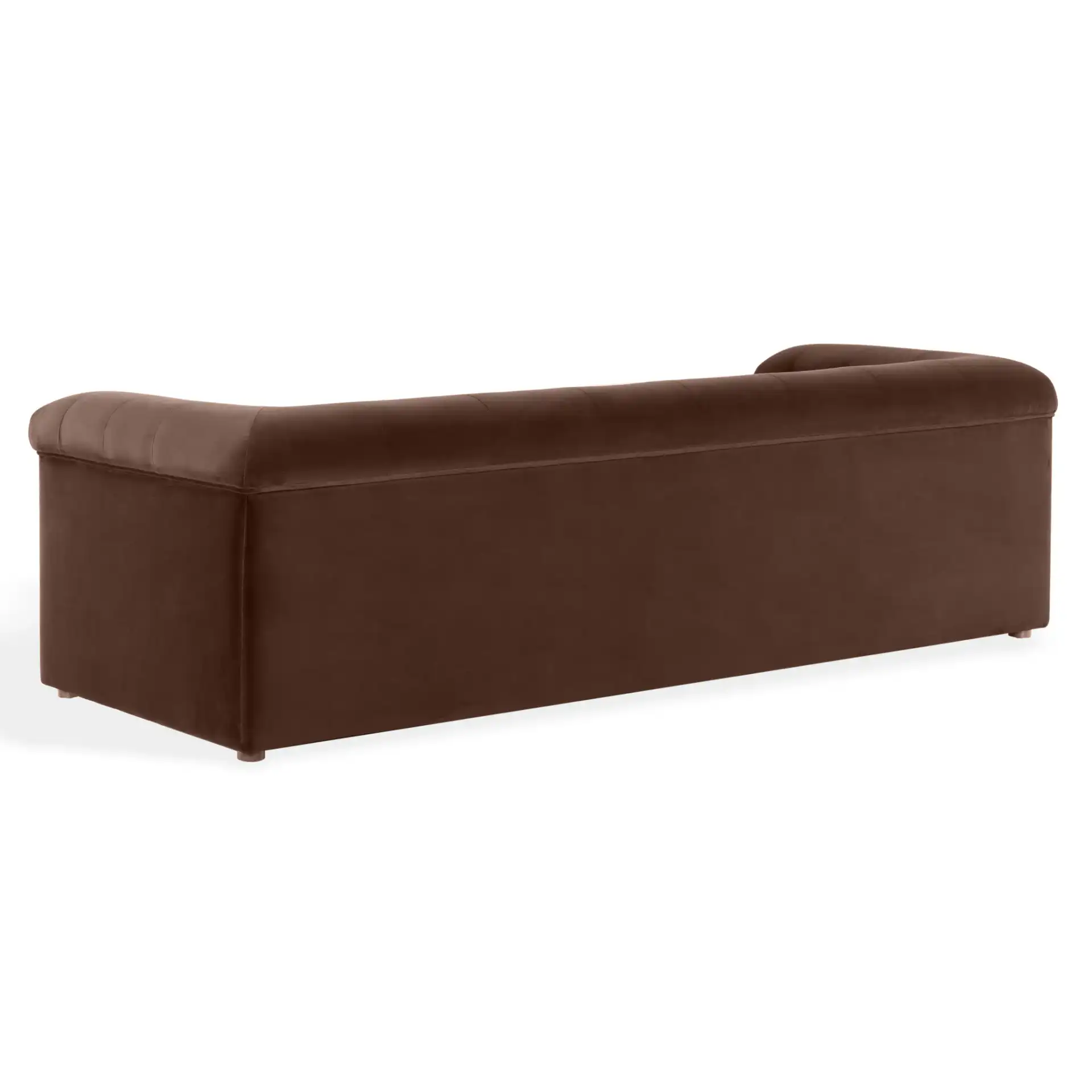 Joycelyn Tufted Sofa in Dark Brown, detail view