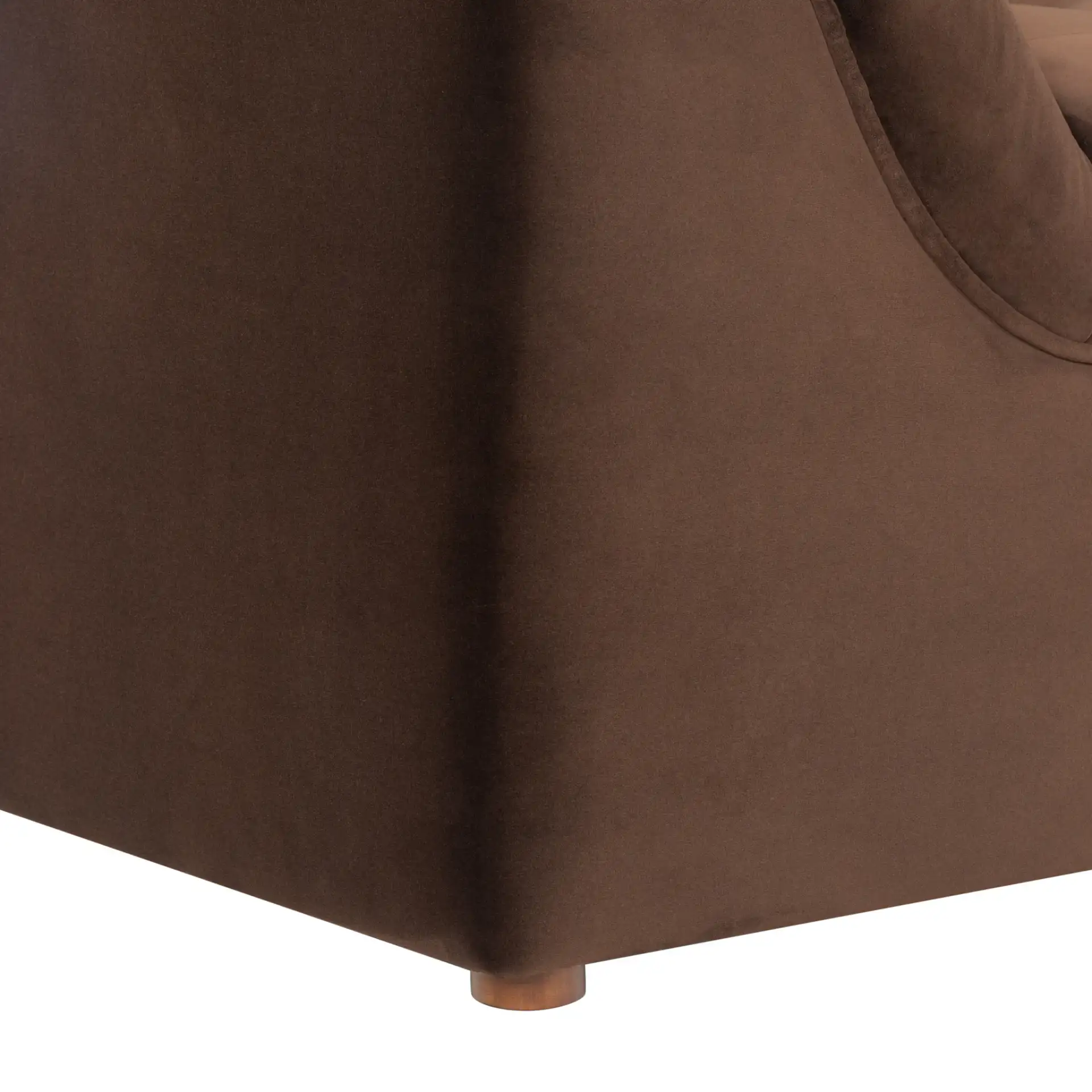 Joycelyn Tufted Sofa in Dark Brown, detail view