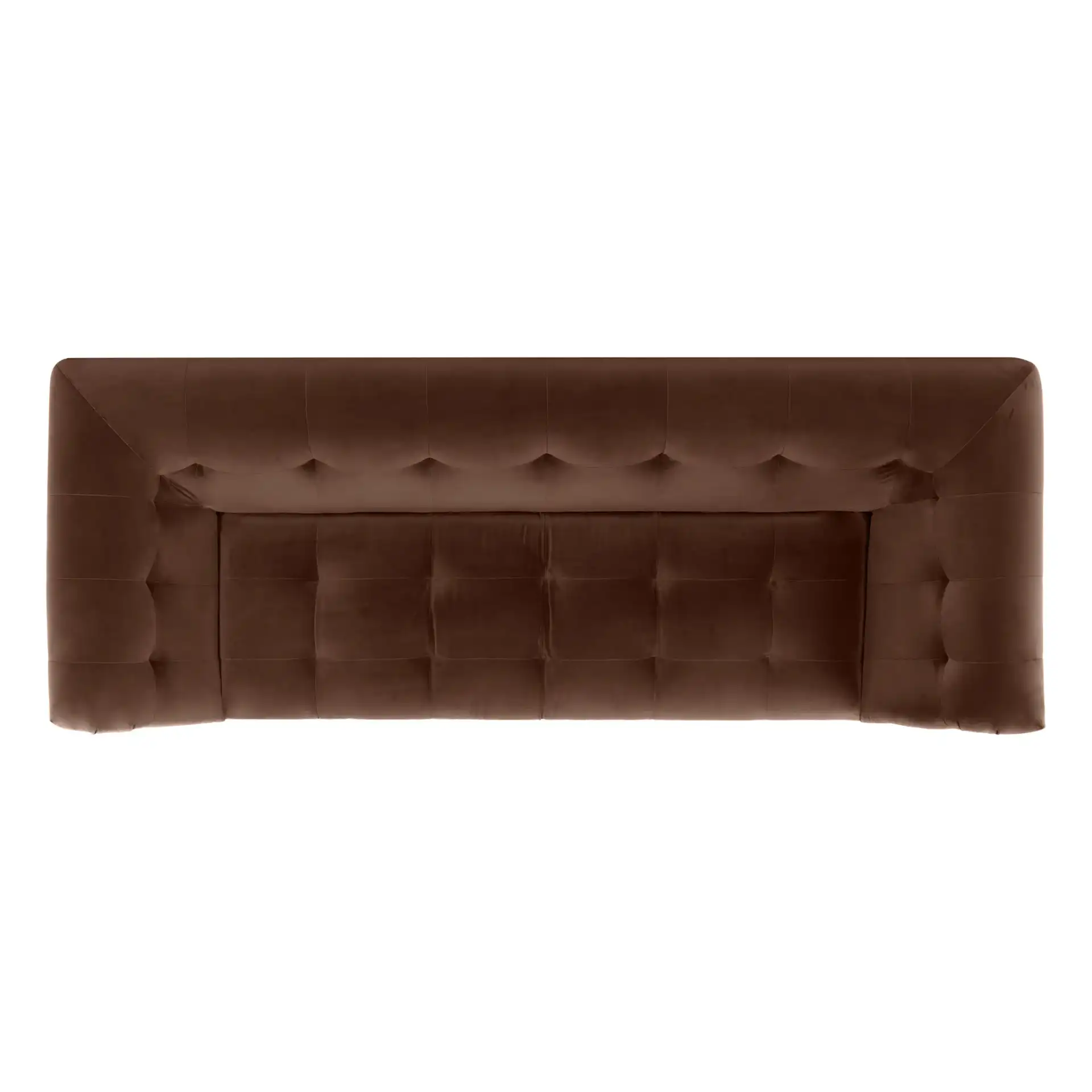 Joycelyn Tufted Sofa in Dark Brown, detail view