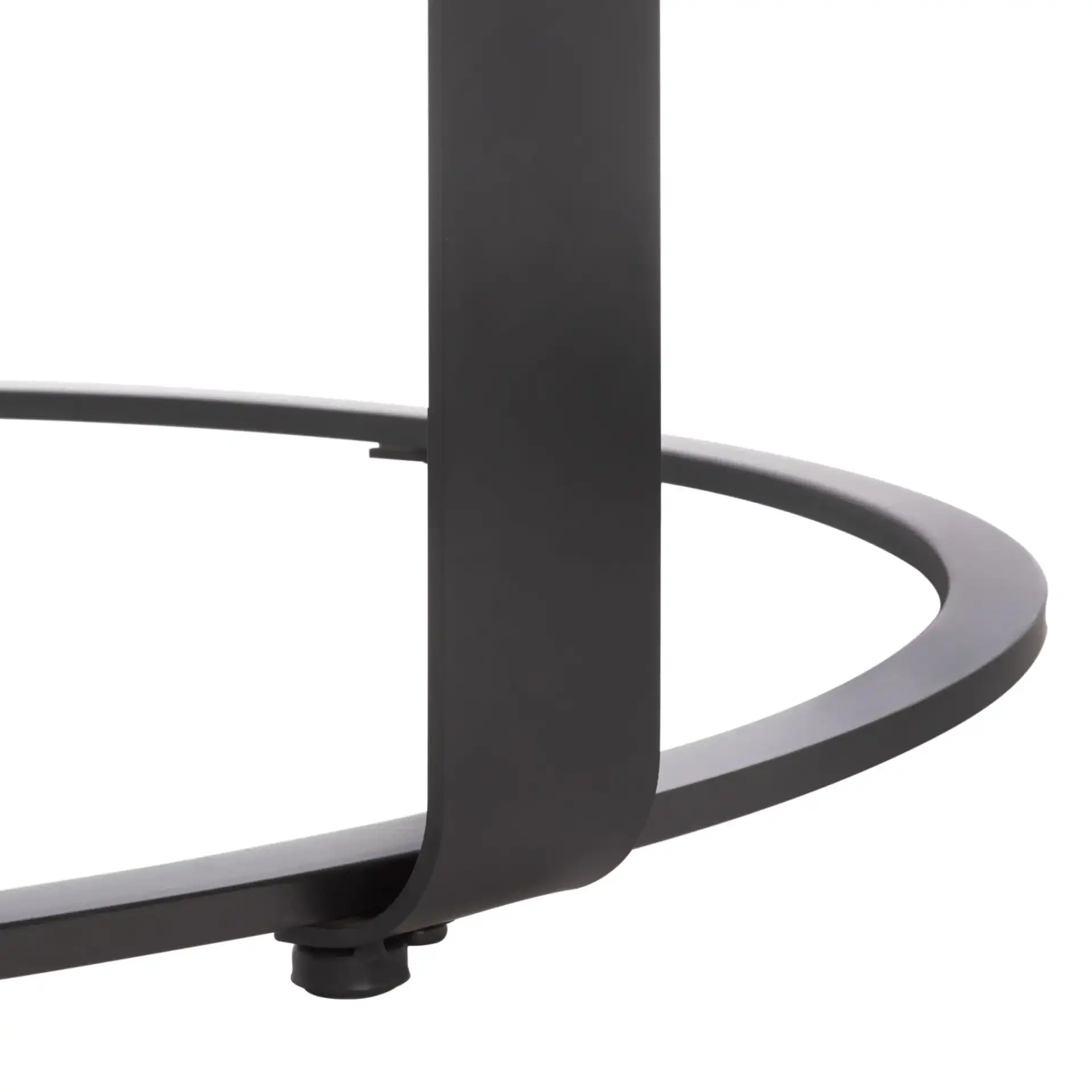 Tyrese Metal Round Coffee Table in Black / Clear, detail view