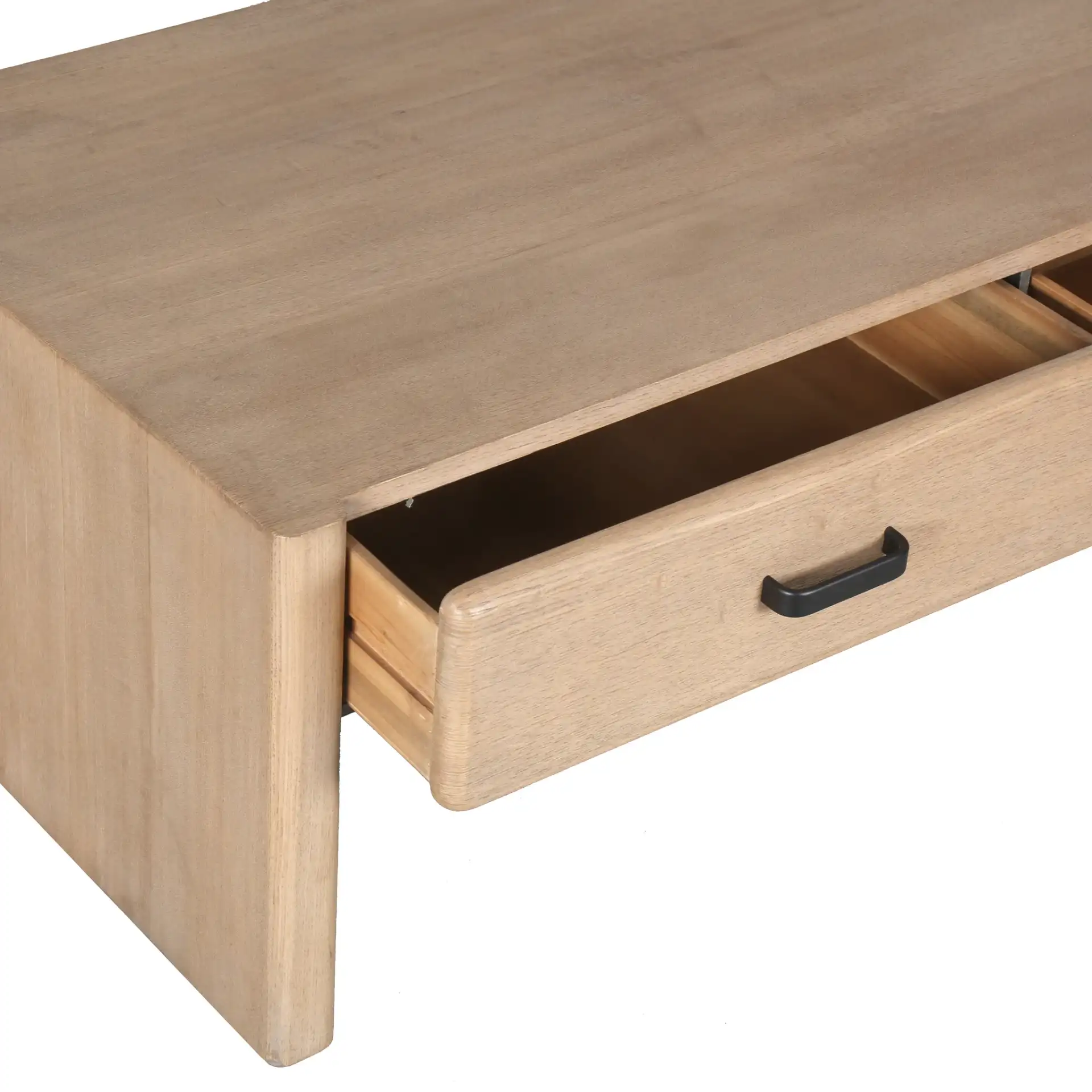 Wynnrosa Two-Drawer Coffee Table in Natural in a styled room