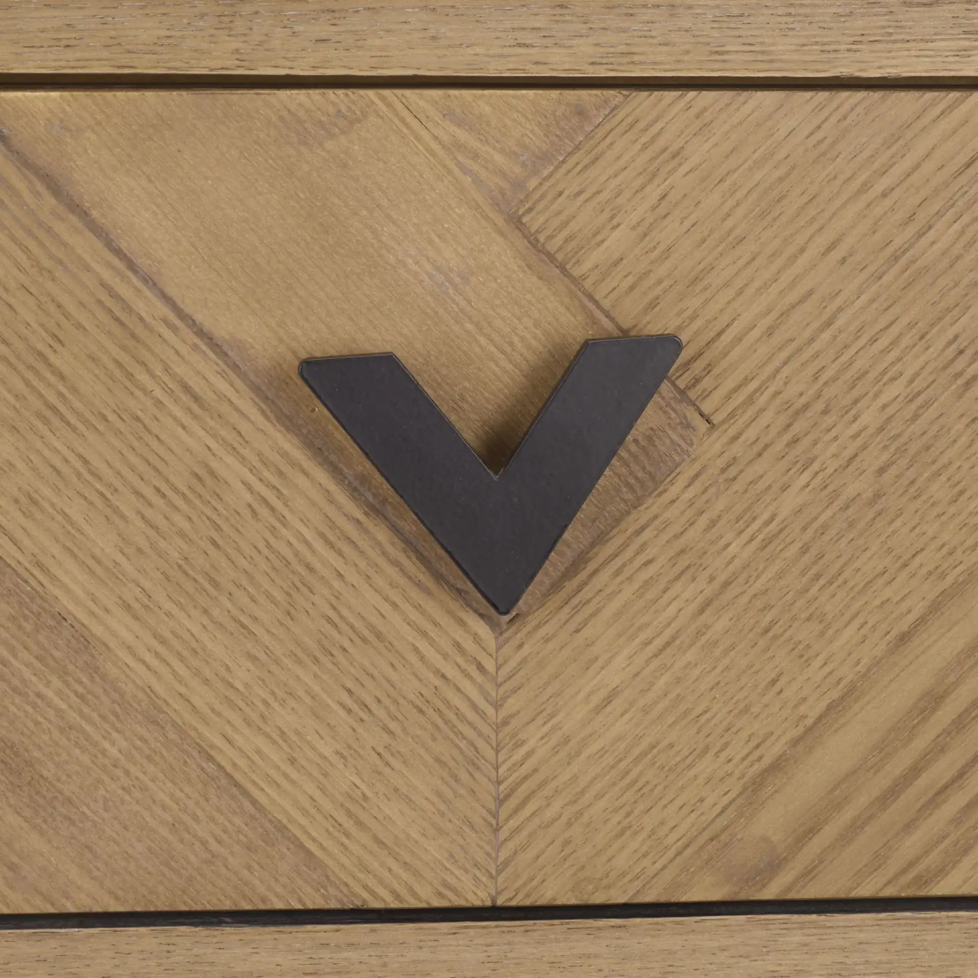 Sherriandra Two-Drawer Console in Natural / Black in a styled room