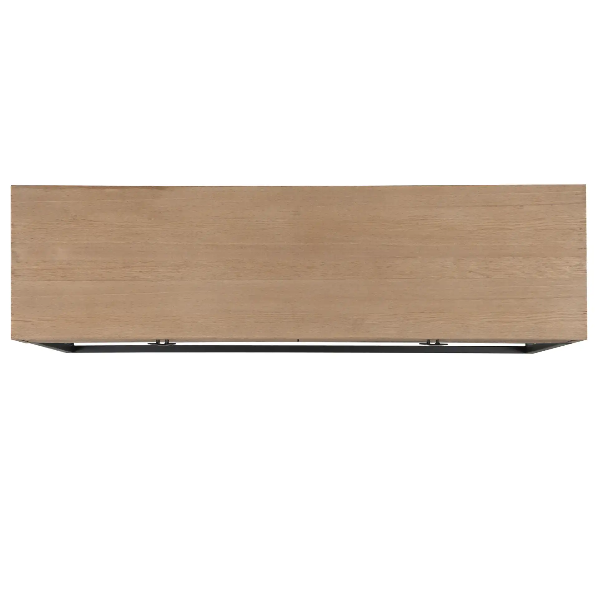 Sherriandra Two-Drawer Console in Natural / Black, detail view