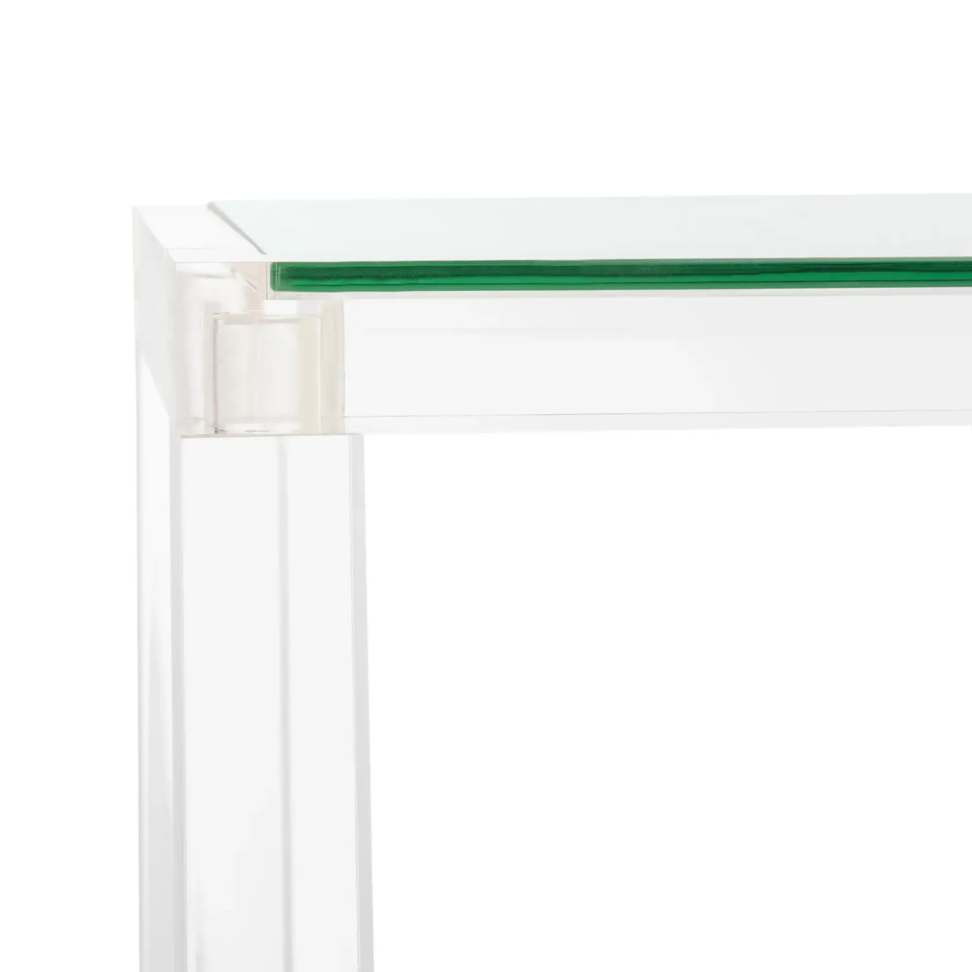 Benji Acrylic Console Table in Black in a styled room
