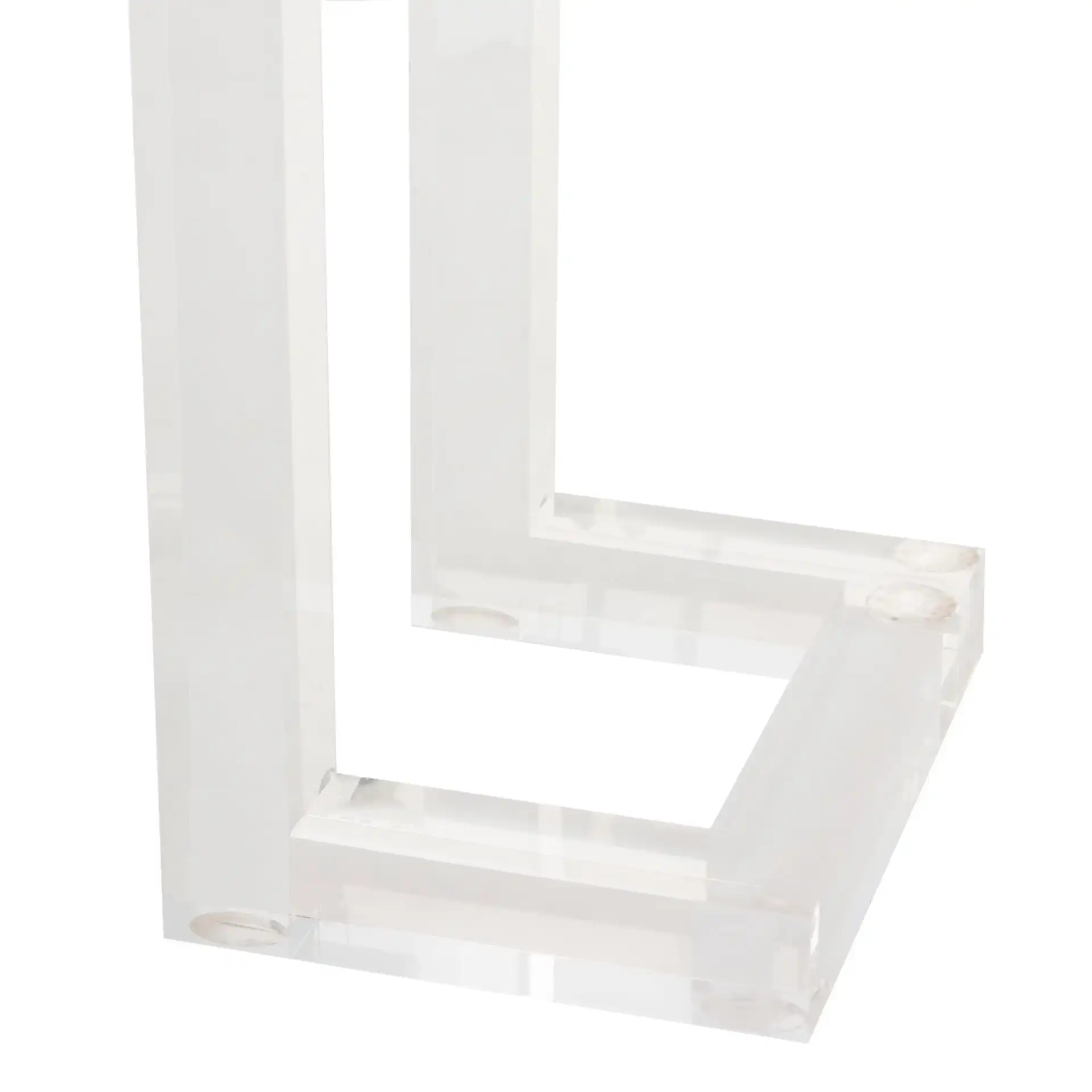 Benji Acrylic Console Table in Black, detail view