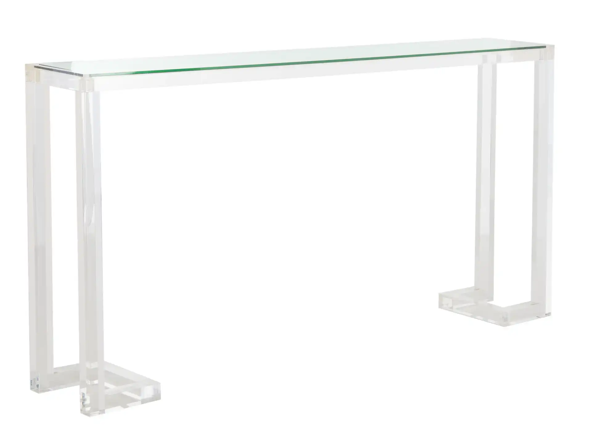 Benji Acrylic Console Table in Black, detail view
