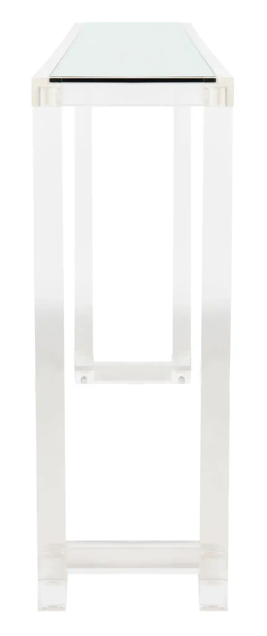 Benji Acrylic Console Table in Black, detail view