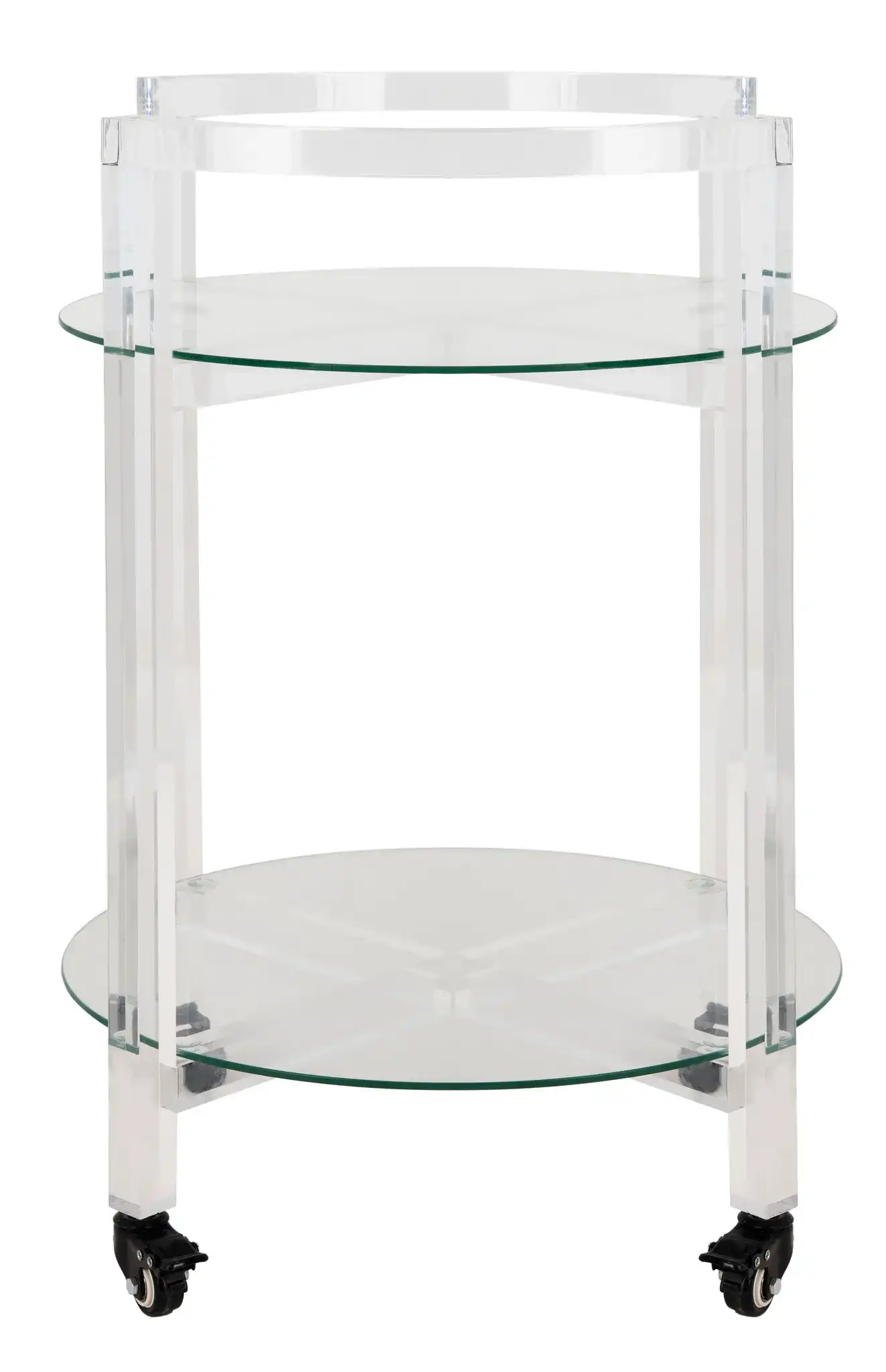 Jules Two-Tier Acrylic Bar Cart in Clear