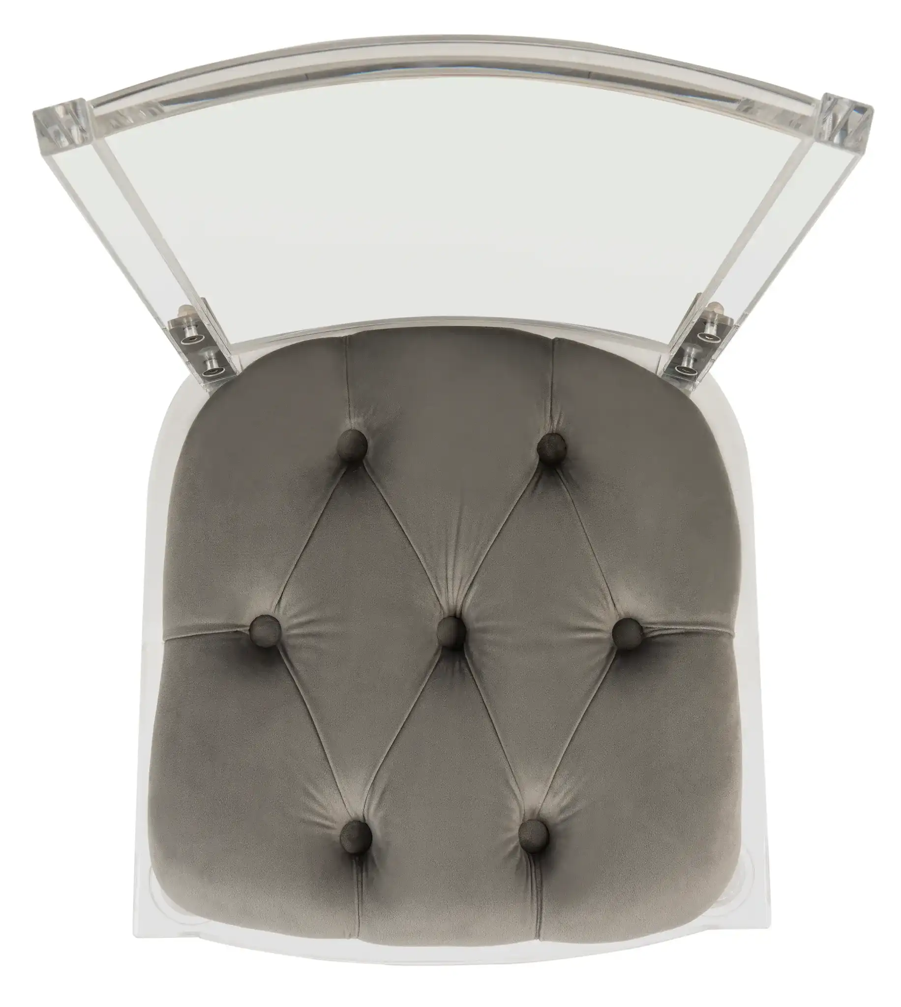 Ella Acrylic Dining Chair in Clear / Gray, detail view